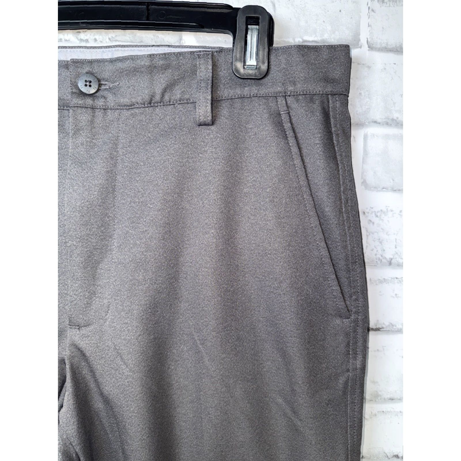 Footjoy FootJoy Pants Golf Athletic Fit Gray 32 x 32 Mens Regular 5-Pocket Flat Front Button Closure Logo | Solid, Stretch, Polyester Spandex | Vintage: No Size US 32 / EU 48 - 3 Thumbnail