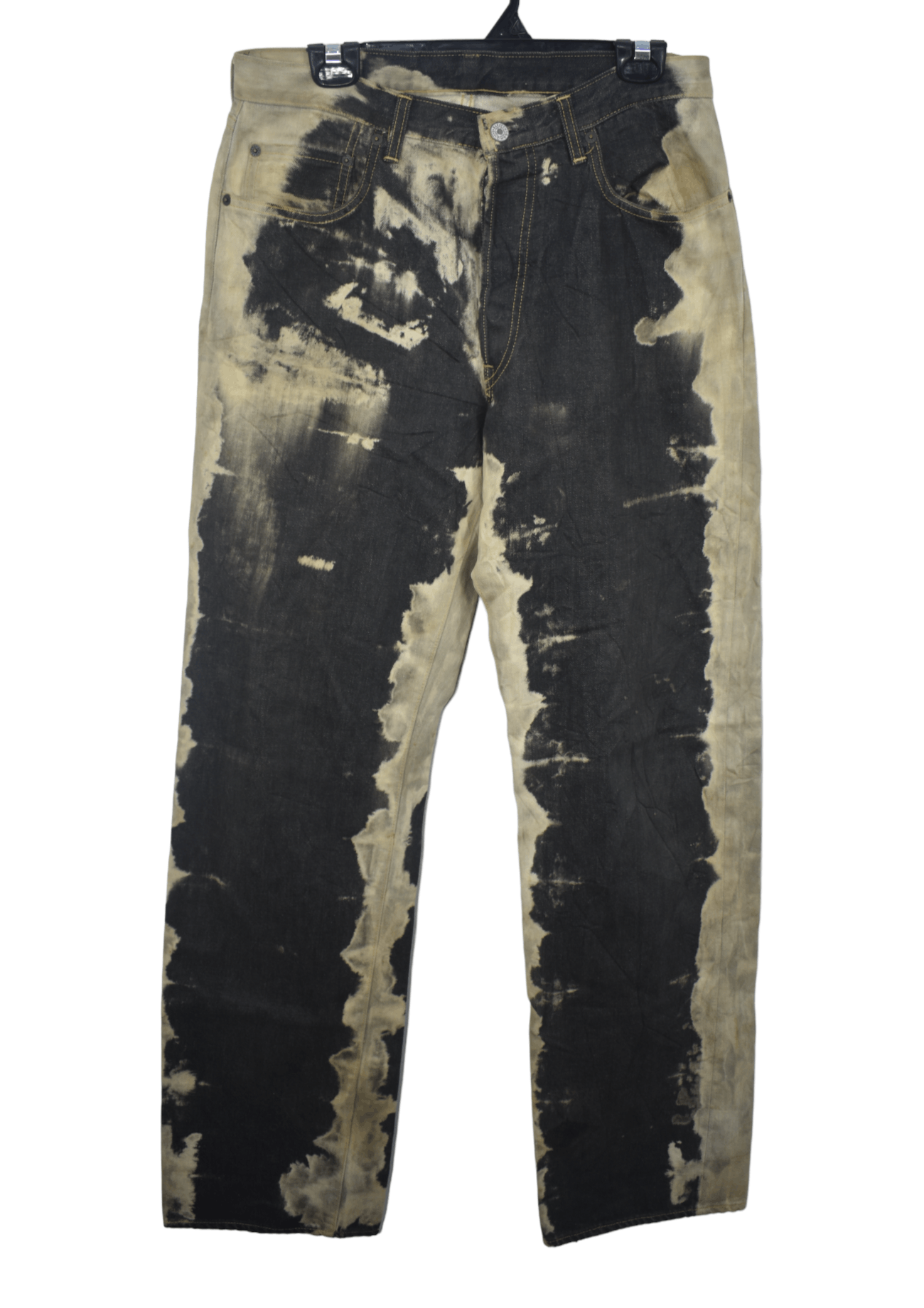 Blue Blue Japan × If Six Was Nine × Japanese Brand Wide Leg 🔥 Vintage Blue blue Bleach Washed Trouser Jeans Size US 31 - 1 Thumbnail