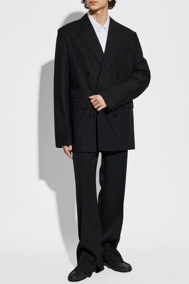Gucci o1la5ras0426 Double-Breasted Cotton Poplin Blazer in Black Size US L / EU 52-54 / 3 - 2 Thumbnail
