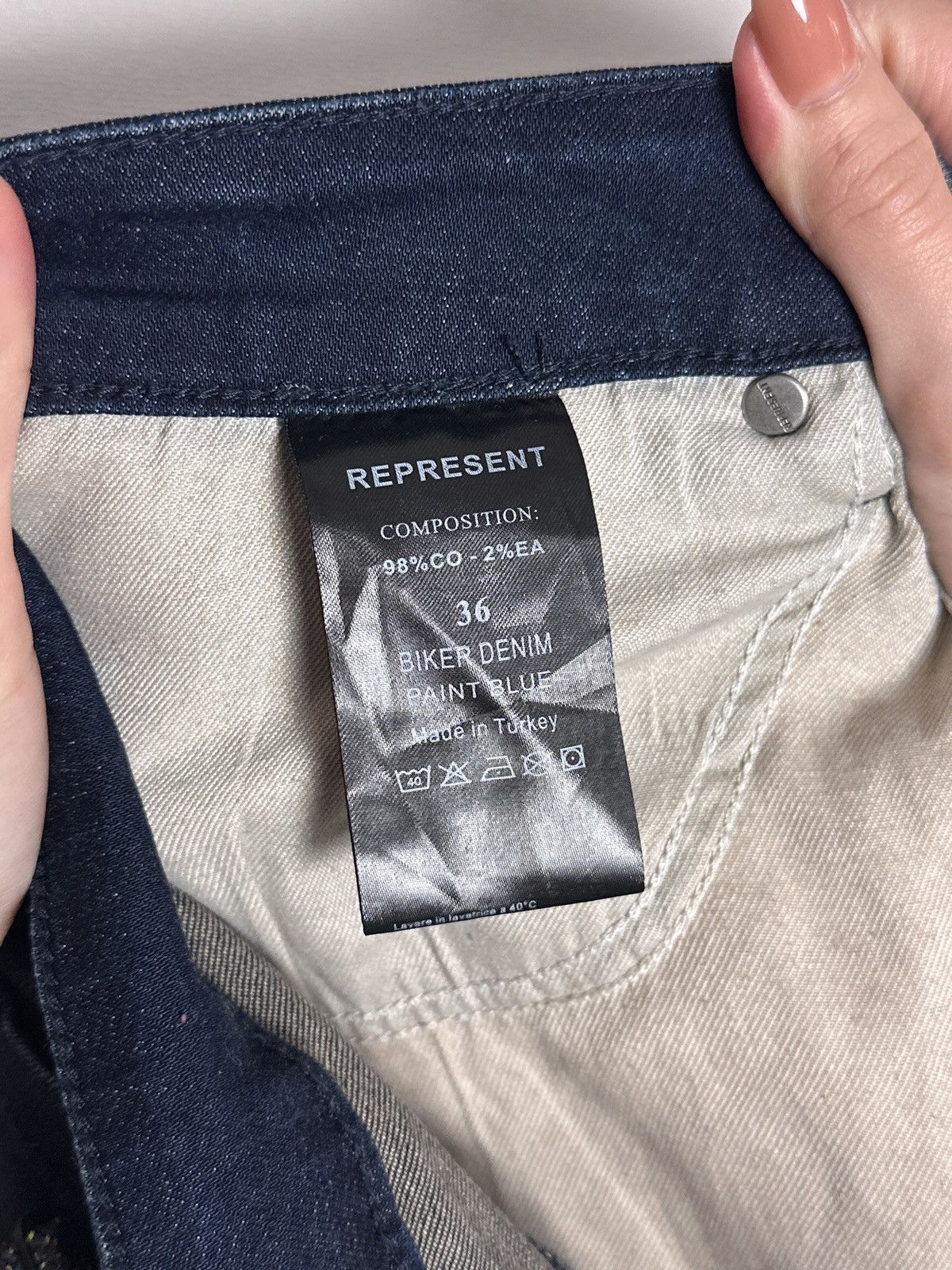 Represent Clo. Represent Biker Denim Paint Blue Jeans Size US 36 / EU 52 - 10 Thumbnail