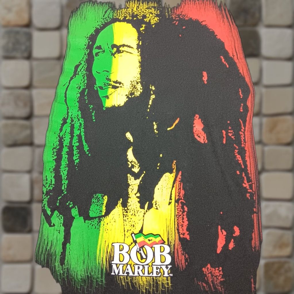 Vintage VINTAGE Bob Marley Shirt Zion Rootswear T-Shirt XL Black Crew Neck Short Sleeve Reggae Music Rasta Rastafari 1980s Mens Size US XL / EU 56 / 4 - 1 Thumbnail