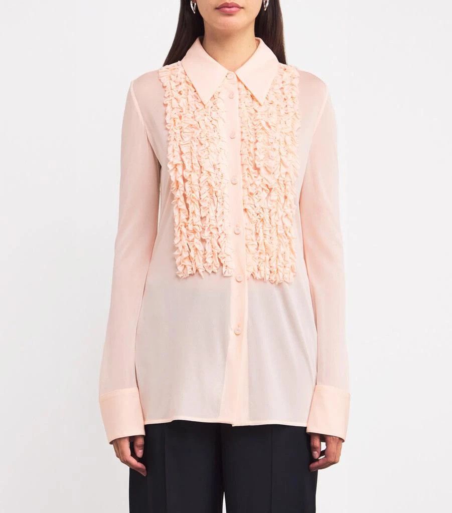 Jil Sander o1loc1c0426 Ruffle Trim Shirt in Pink Size S / US 4 / IT 40 - 2 Thumbnail