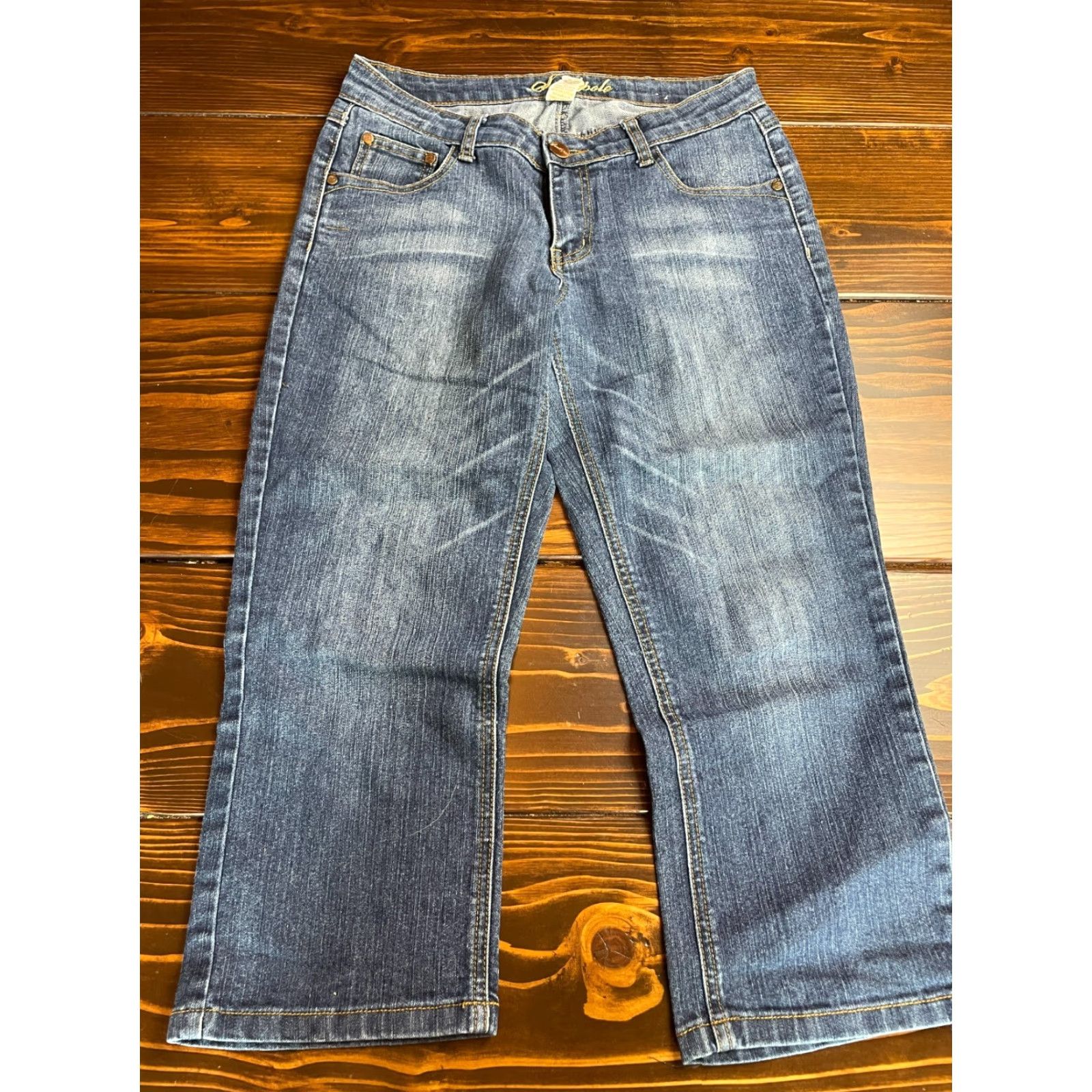 Southpole Southpole Jeans, Women's Size 9, Denim, Cropped, Pockets, Blue, Jeans, Regular, Juniors, Inseam 22, 9, 30in, Low Rise, Medium Wash, Women Size 30" / US 8 / IT 44 - 2 Thumbnail