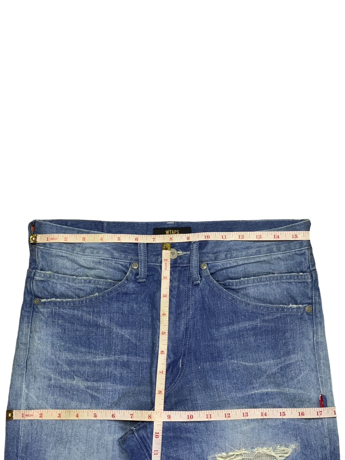 Wtaps Vintage USA Wtaps Faded Wash Patch Distressed Jeans Size US 32 / EU 48 - 12 Thumbnail