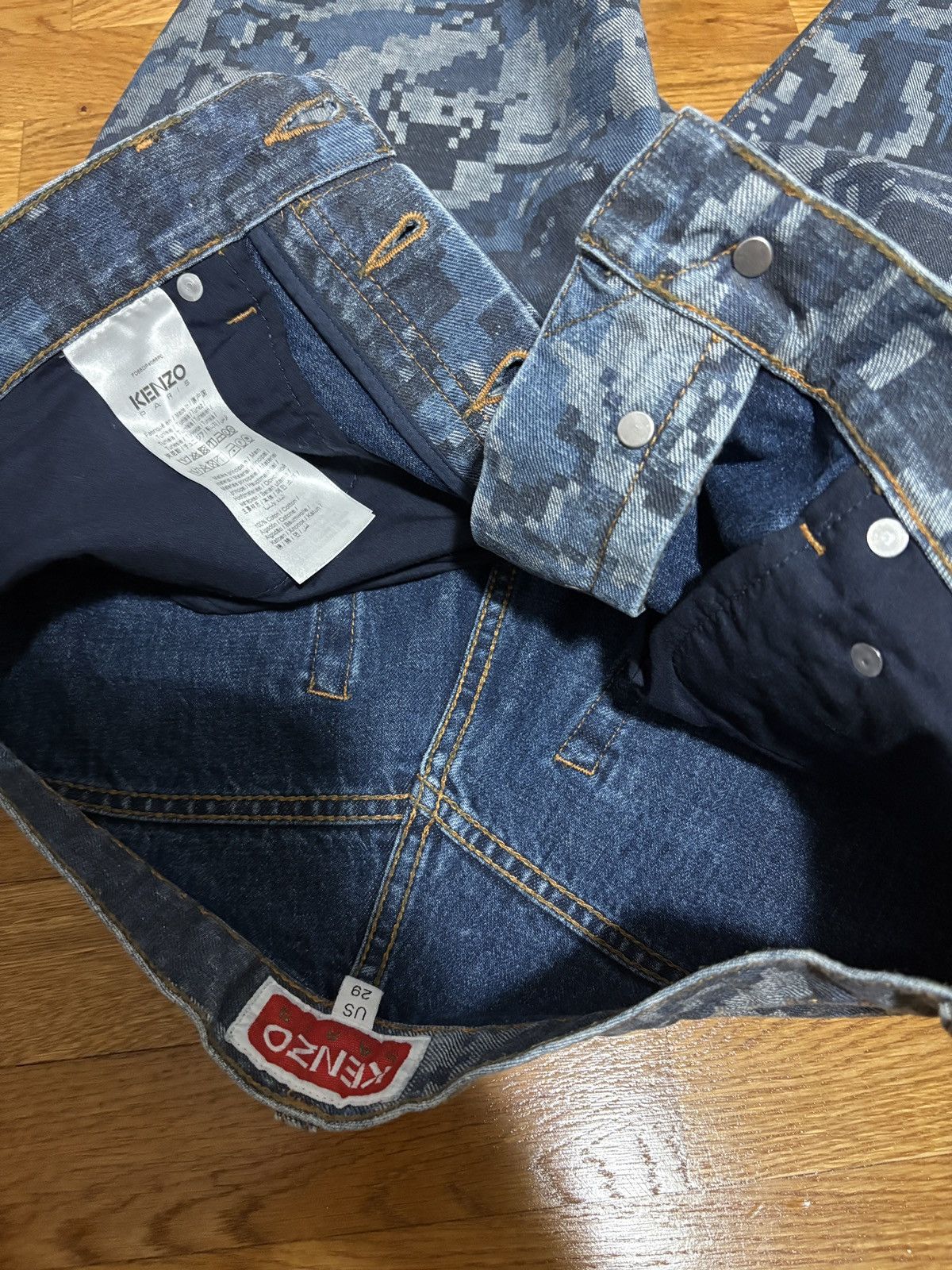 Kenzo Kenzo x Nigo Pixelated Floral Jeans Size US 29 - 7 Thumbnail