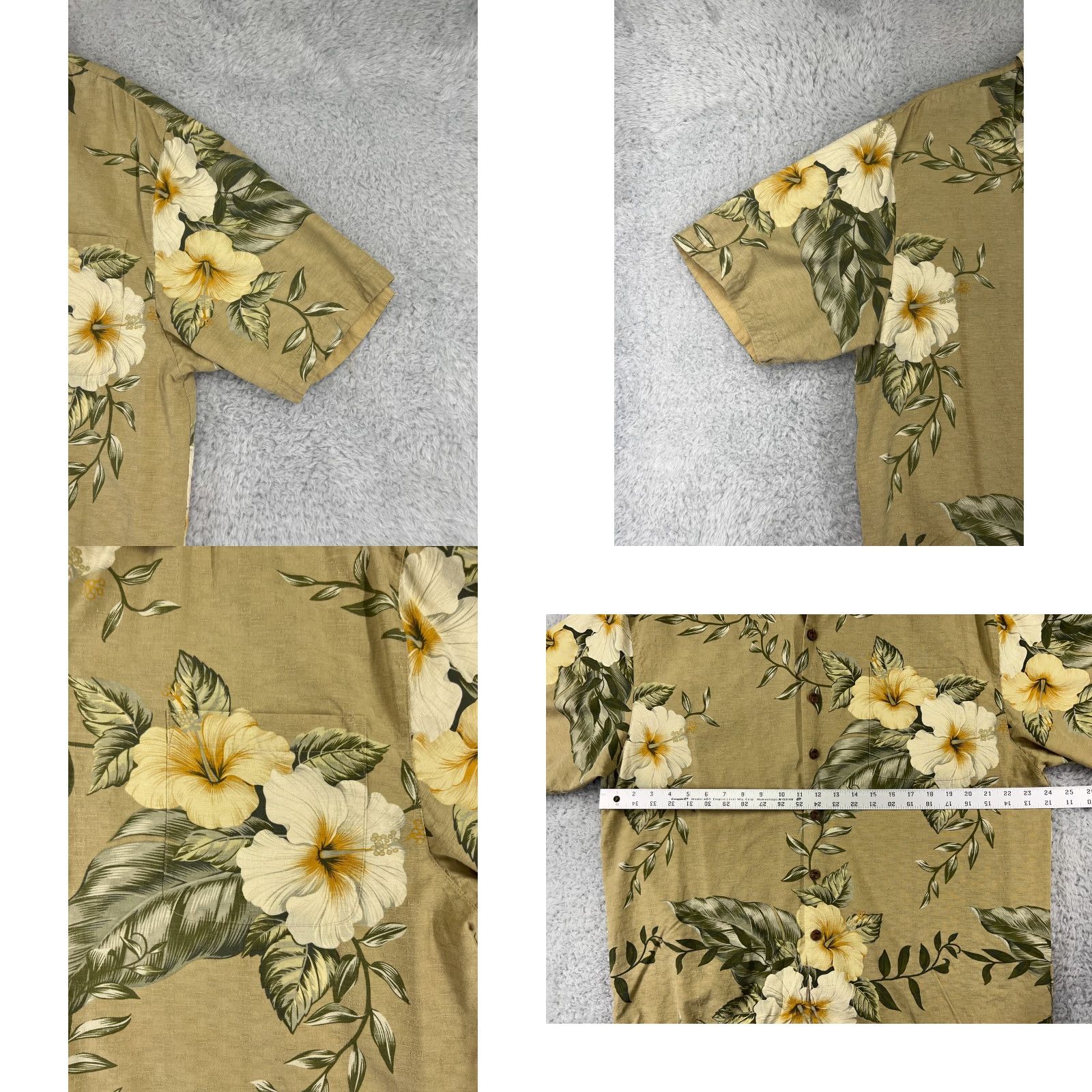 Vintage Jamaica Jaxx Hawaiian Shirt Mens Large Yellow Floral 100% Silk Short Sleeve Aloha Size US L / EU 52-54 / 3 - 8 Thumbnail