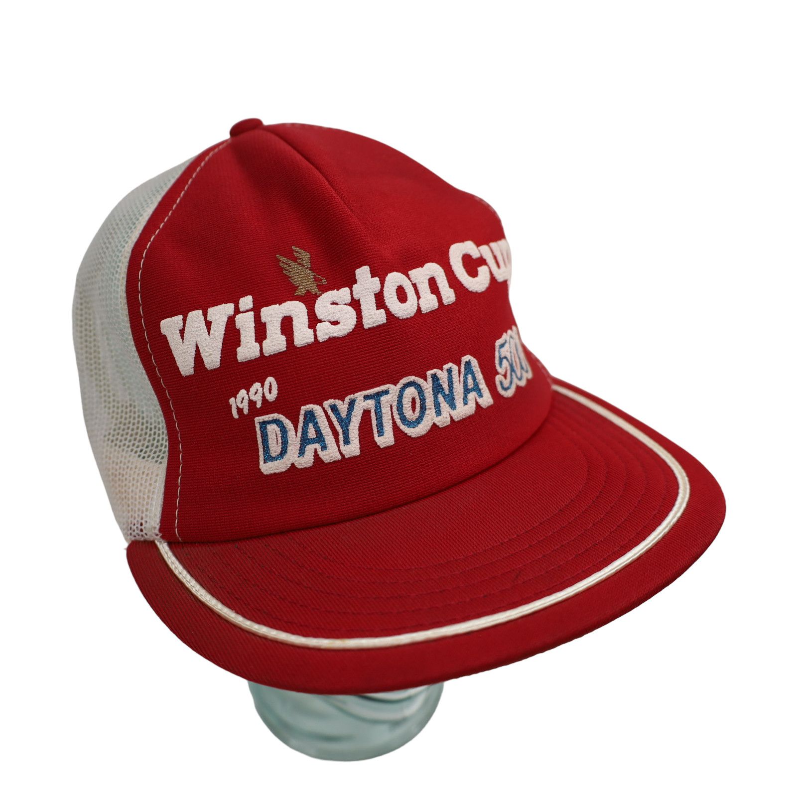 Vintage Vintage 1990 Winston Cup Dayton 500 Mesh Trucker Hat Size ONE SIZE - 2 Thumbnail