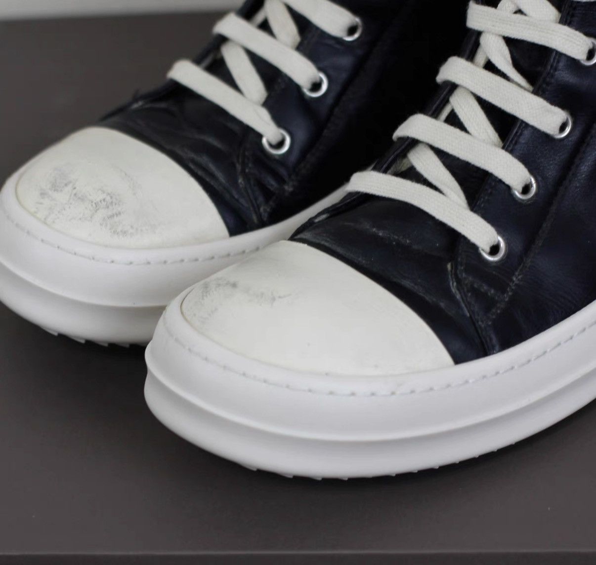 Rick Owens Rick Owens Mainline 16FW Leather High-Top Sneakers Size US 7.5 / EU 40-41 - 3 Thumbnail