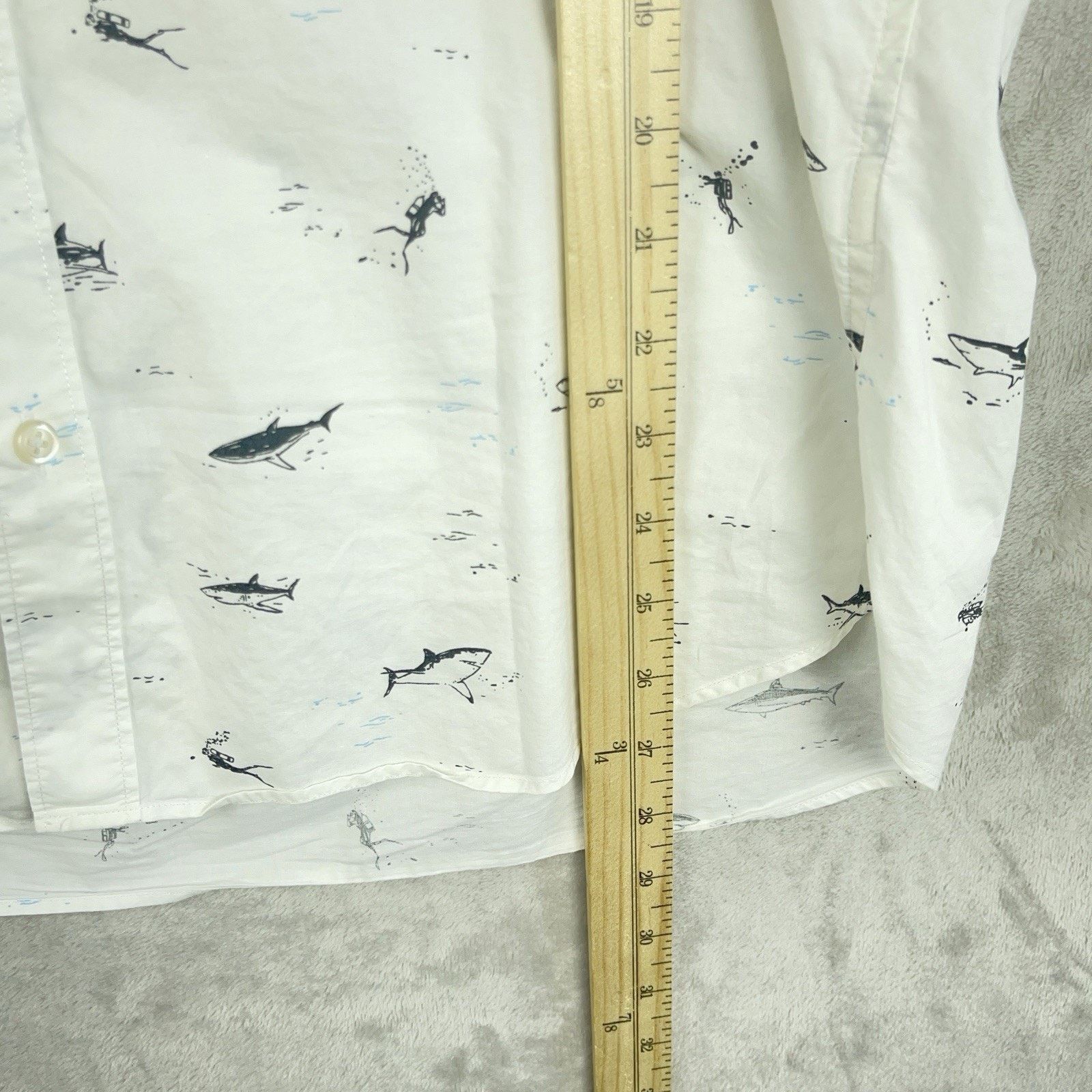 Bonobos Bonobos Slim Fit Mens Shirt Large Shark Scuba Diver Nautical Size US L / EU 52-54 / 3 - 9 Thumbnail