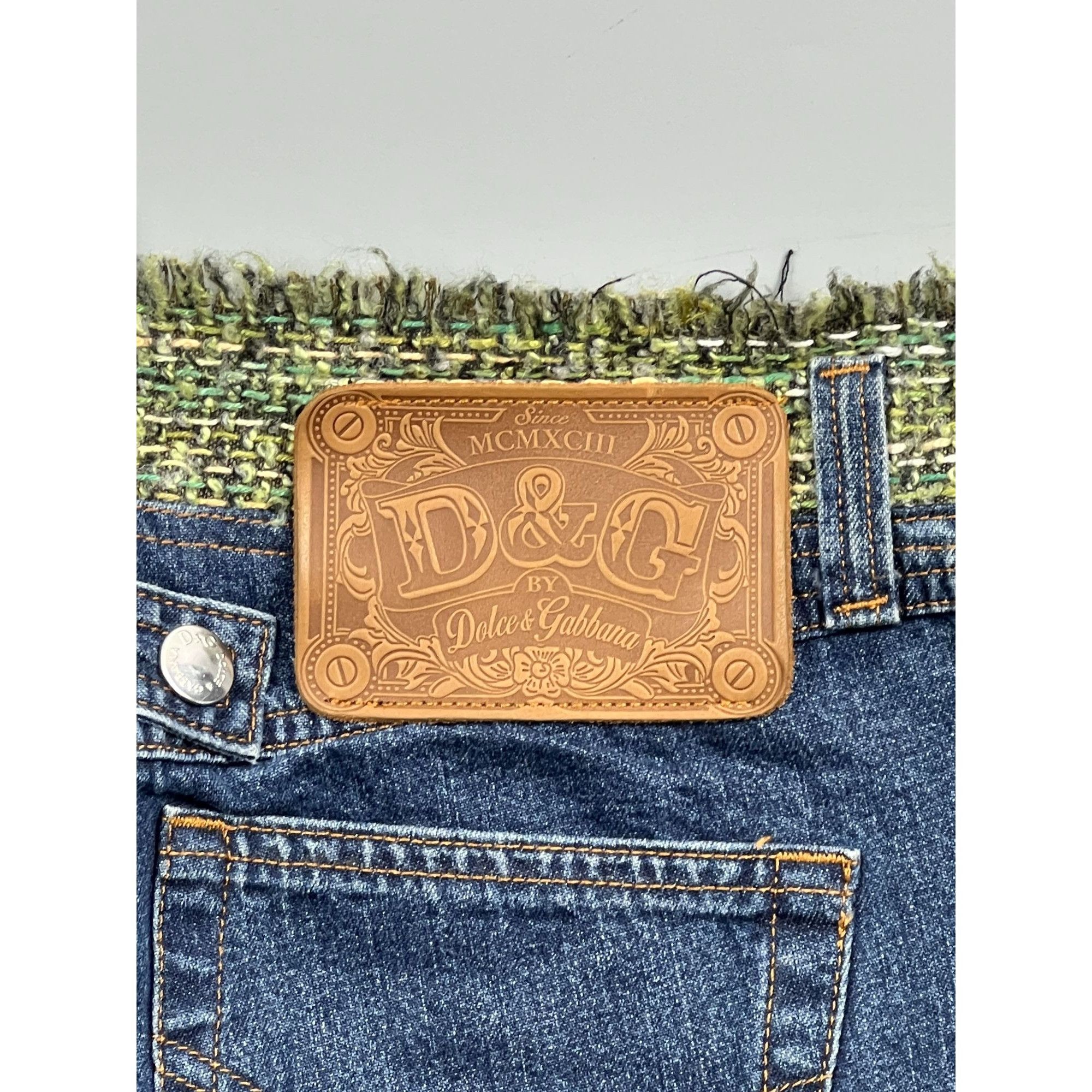 Dolce & Gabbana Dolce & Gabbana Tweed Waist Denim Jeans Pants (Y0842) Size 28" / US 6 / IT 42 - 11 Thumbnail