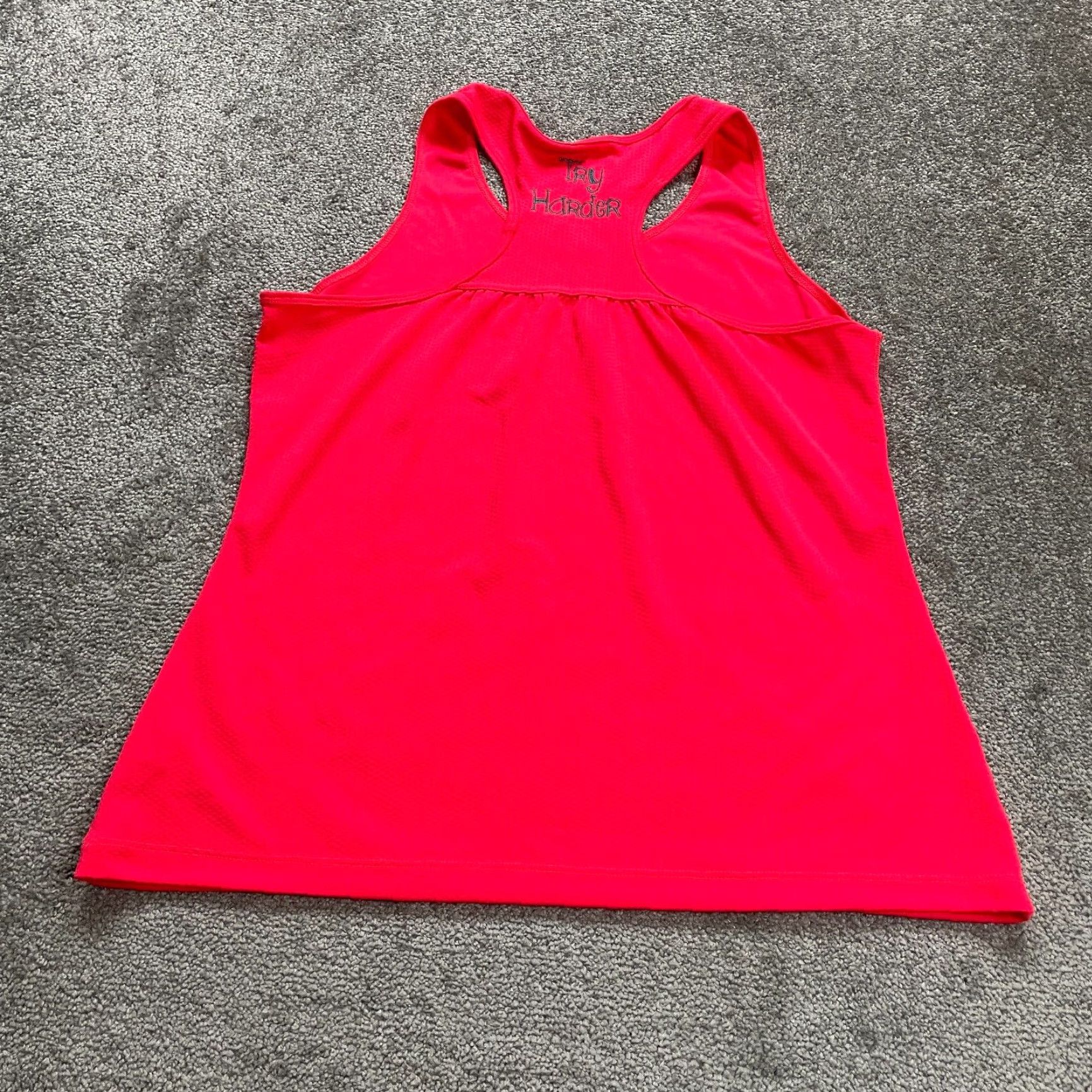 Vintage Unbranded Tank Womens Large Neon Orange Racerback Active Athletic Top Size L / US 10 / IT 46 - 2 Thumbnail