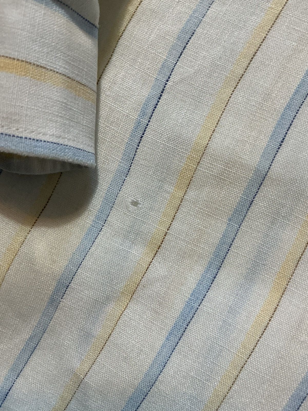 Ermenegildo Zegna Ermenegildo Zegna 100% Linen Striped Pocket Button Shirt Size US M / EU 48-50 / 2 - 11 Thumbnail