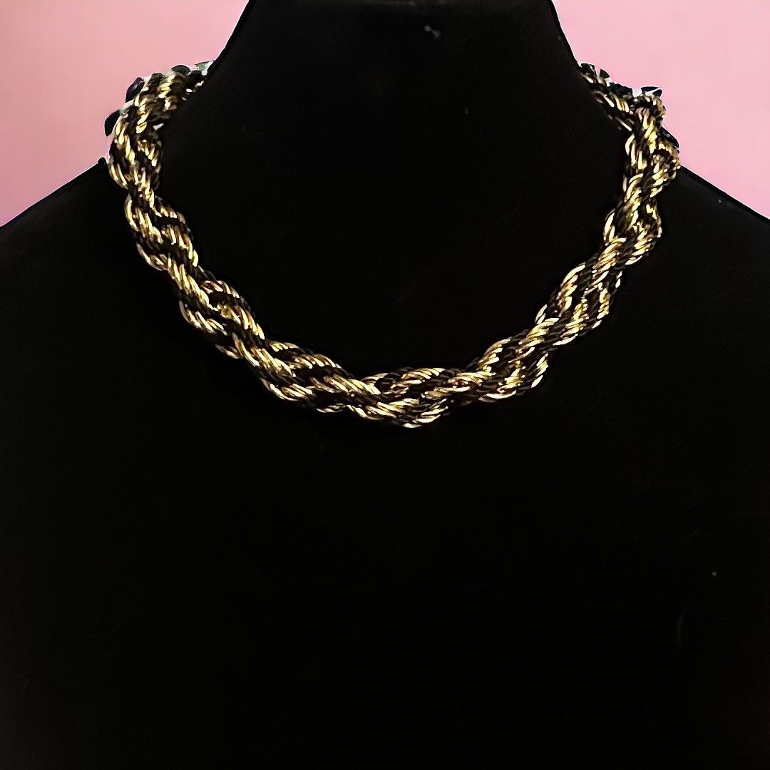Other Chunky black and gold twisted rope chain necklace Size ONE SIZE - 1 Thumbnail