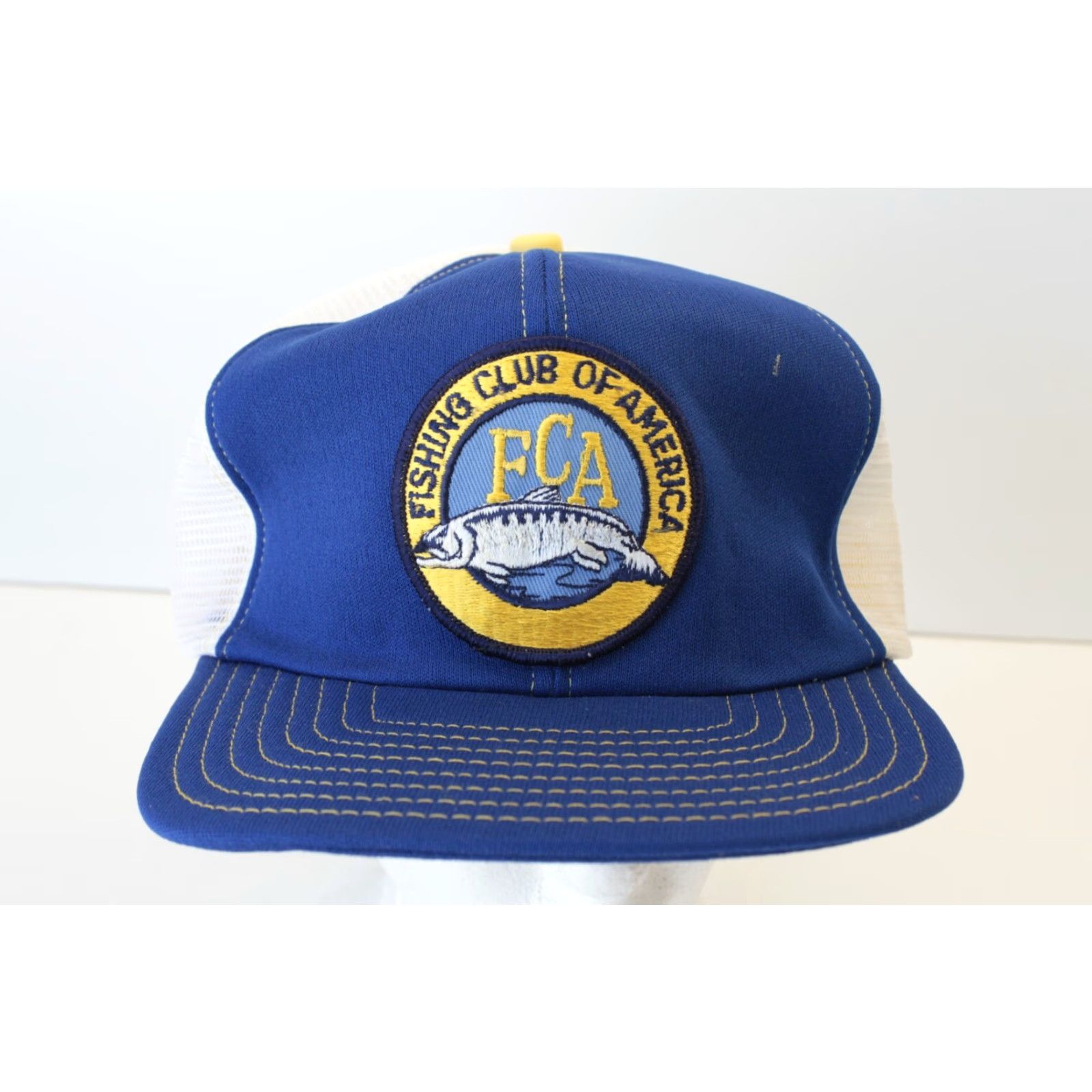 Vintage VINTAGE Unbranded Trucker Hat Shirt Hat Unisex Adults Adjustable Blue FAST 90s Fishing Club of America Size ONE SIZE - 5 Thumbnail