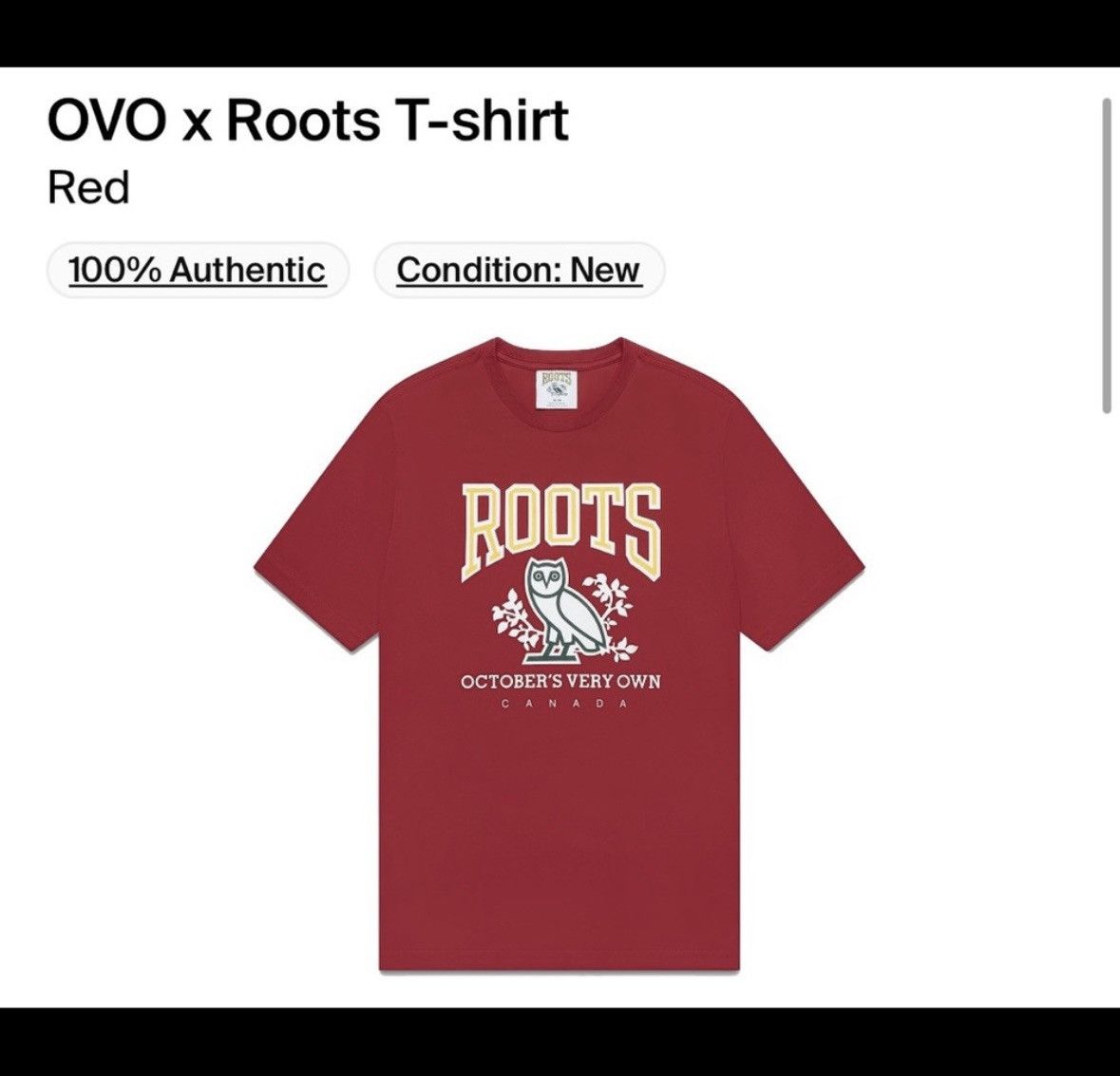 October's Very Own × Roots OVO x Roots T-shirt Size US S / EU 44-46 / 1 - 1 Thumbnail