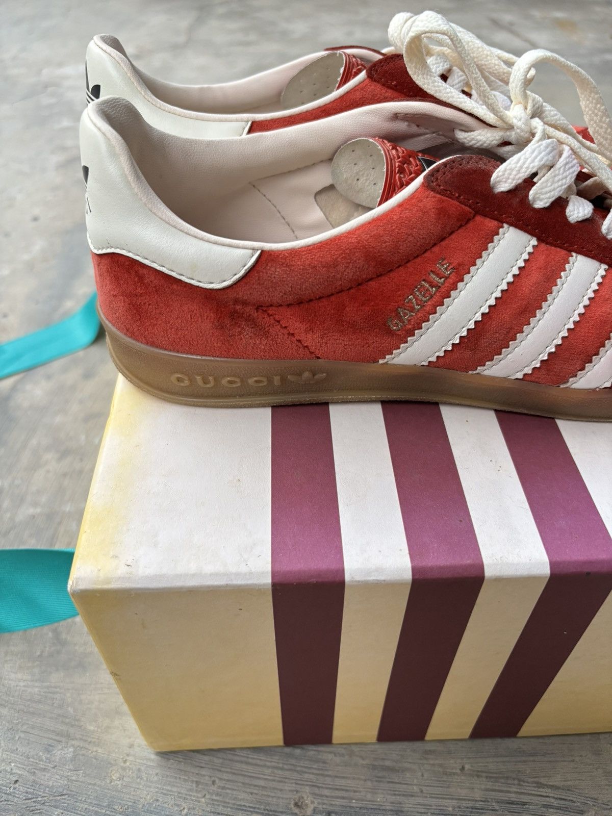 Adidas × Gucci Adidas x Gucci Gazelle ‘Red Softy Velvet’ Size US 7 / EU 40 - 5 Thumbnail