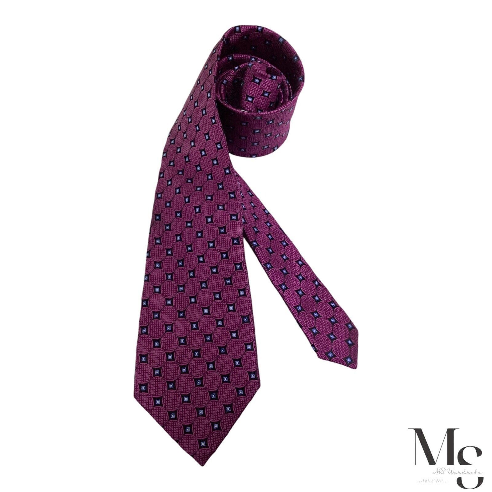 Ralph Lauren LAUREN RALPH LAUREN Purple Geometric Silk Tie W: 3.25" EX CO Size ONE SIZE - 1 Thumbnail