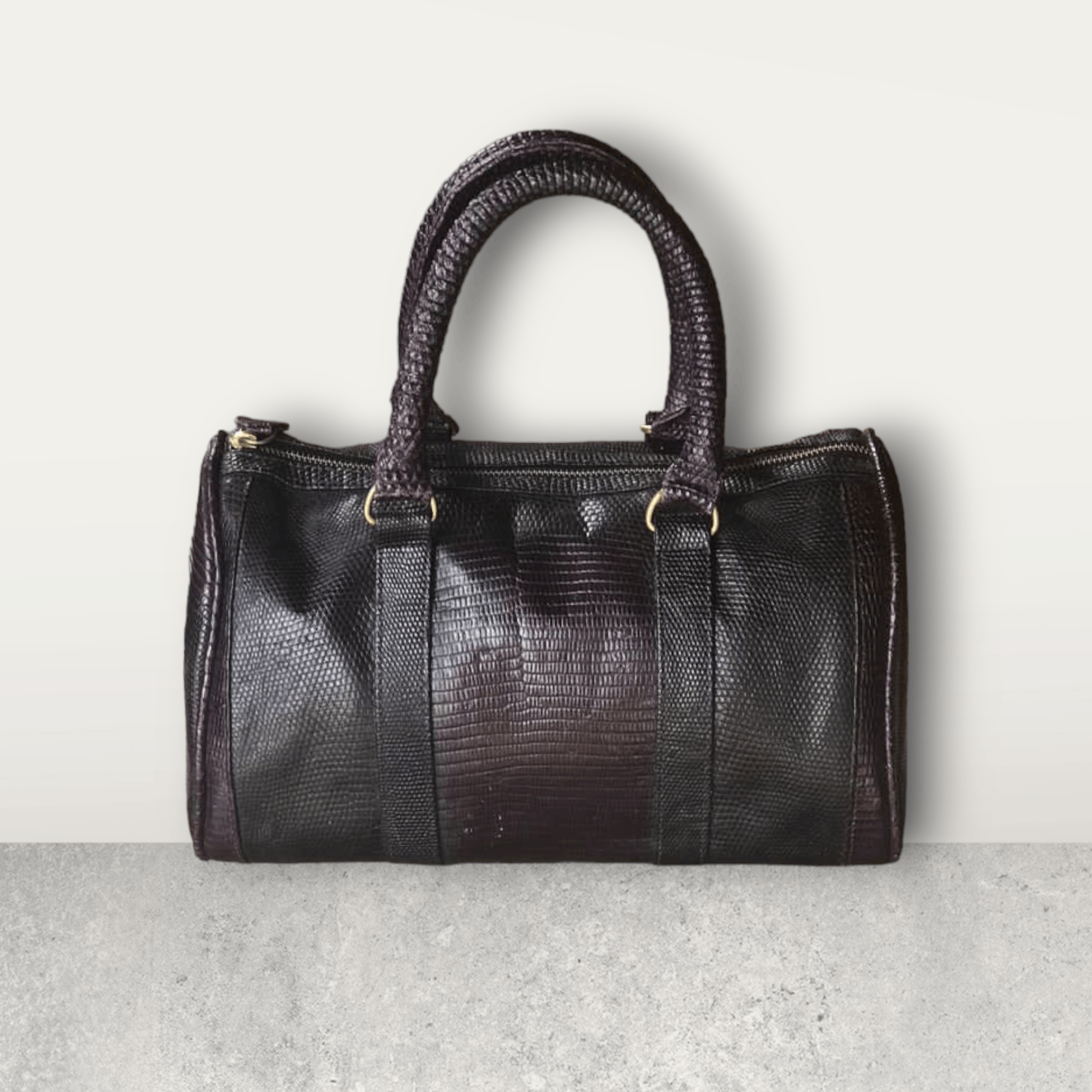 Genuine Leather Lizard Skin Leather Handmade HandleBag Size ONE SIZE - 1 Thumbnail