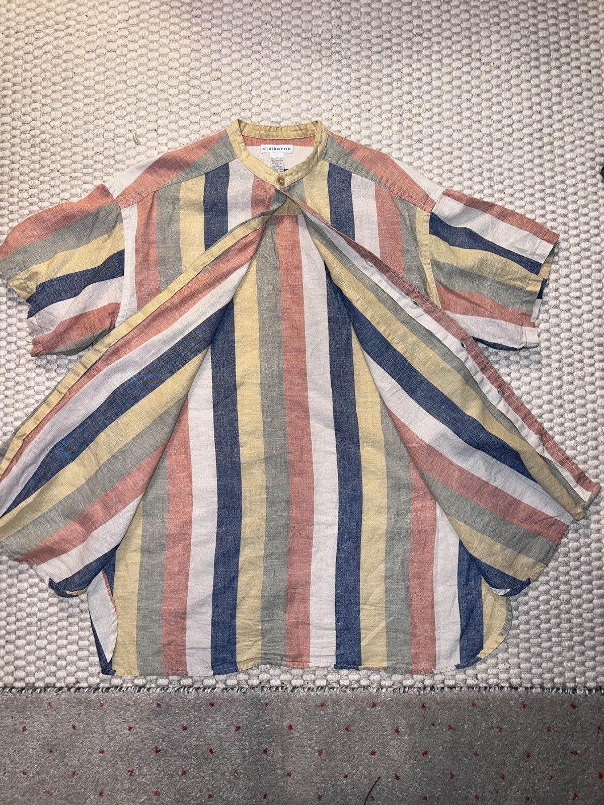 Liz Claiborne × Vintage Vintage Striped Short-Sleeve Button Down Size US L / EU 52-54 / 3 - 2 Thumbnail