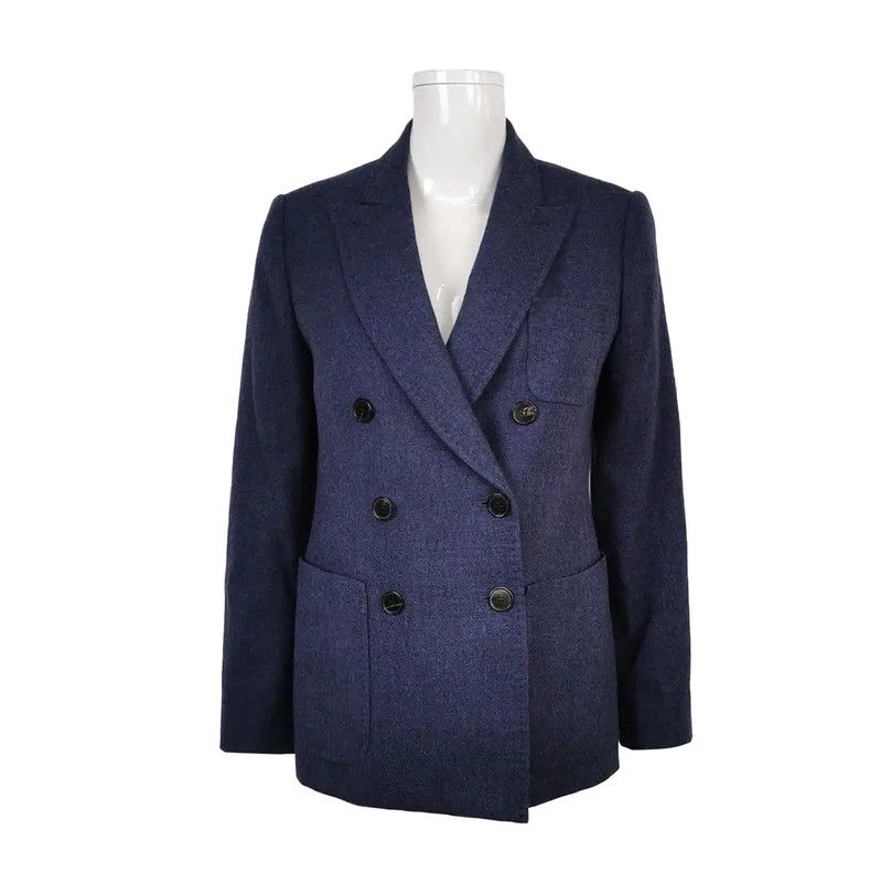 Max Mara MaxMara Women's Double-Breasted Wool Jacket 0089 Size XS / US 0-2 / IT 36-38 - 1 Thumbnail