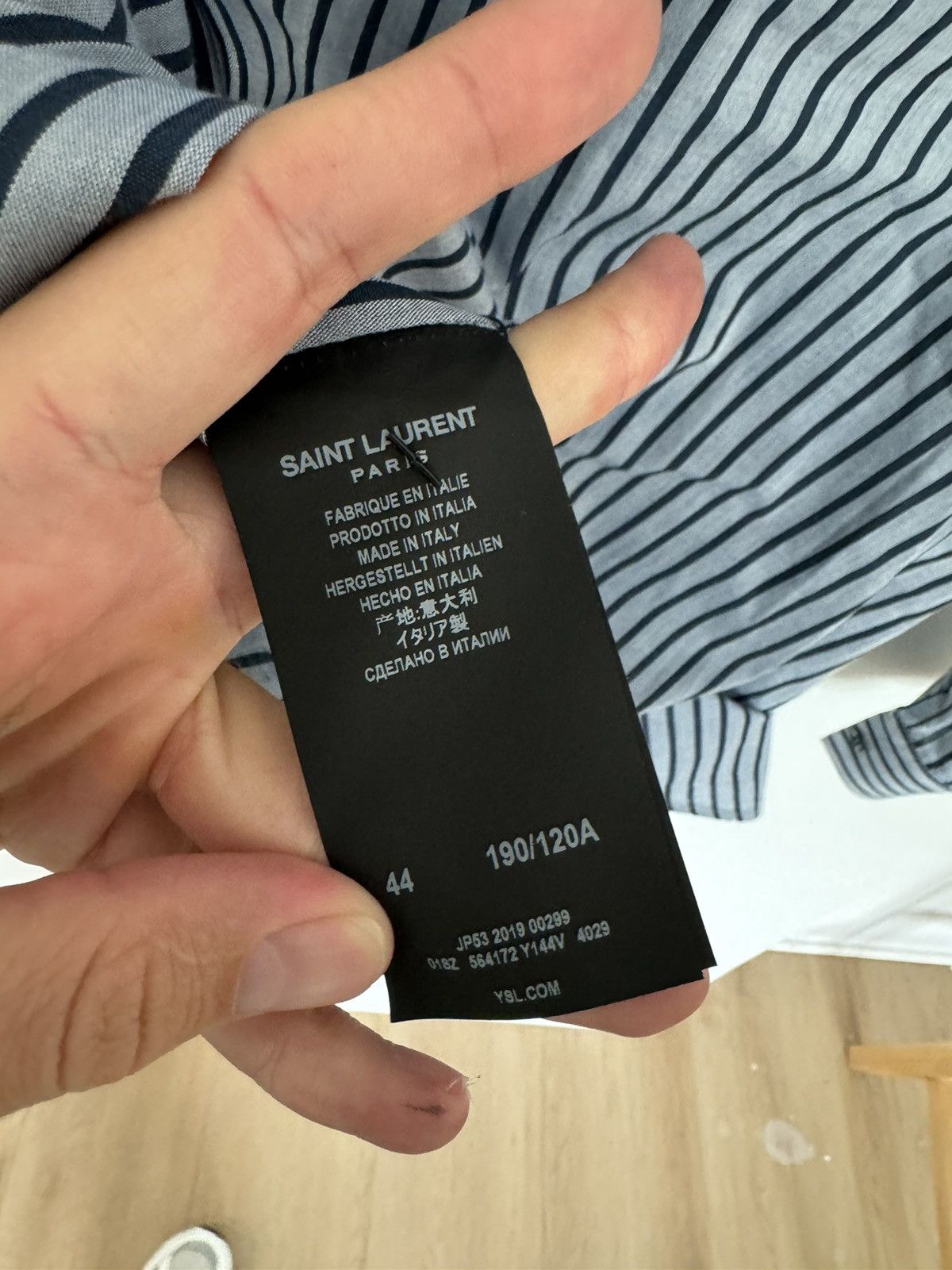 Saint Laurent Paris Saint Laurent Paris Stripped Button Down Size US XL / EU 56 / 4 - 4 Thumbnail