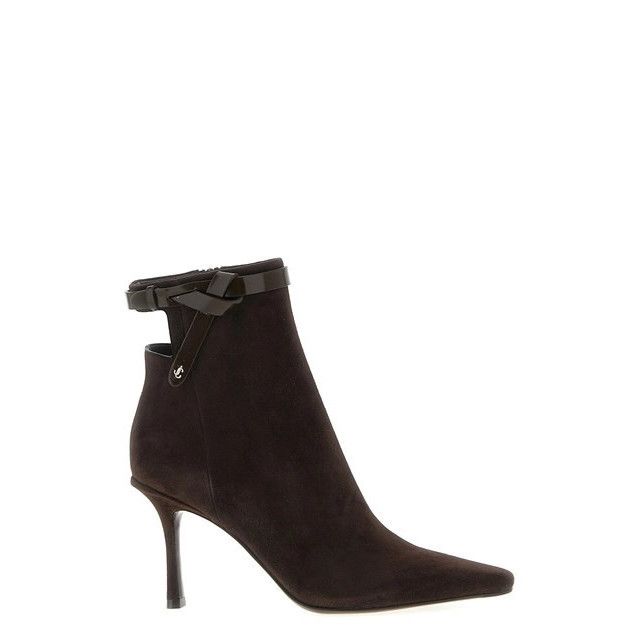 JIMMY CHOO Camie Brown Suede Ankle 85mm Boots New And Authen