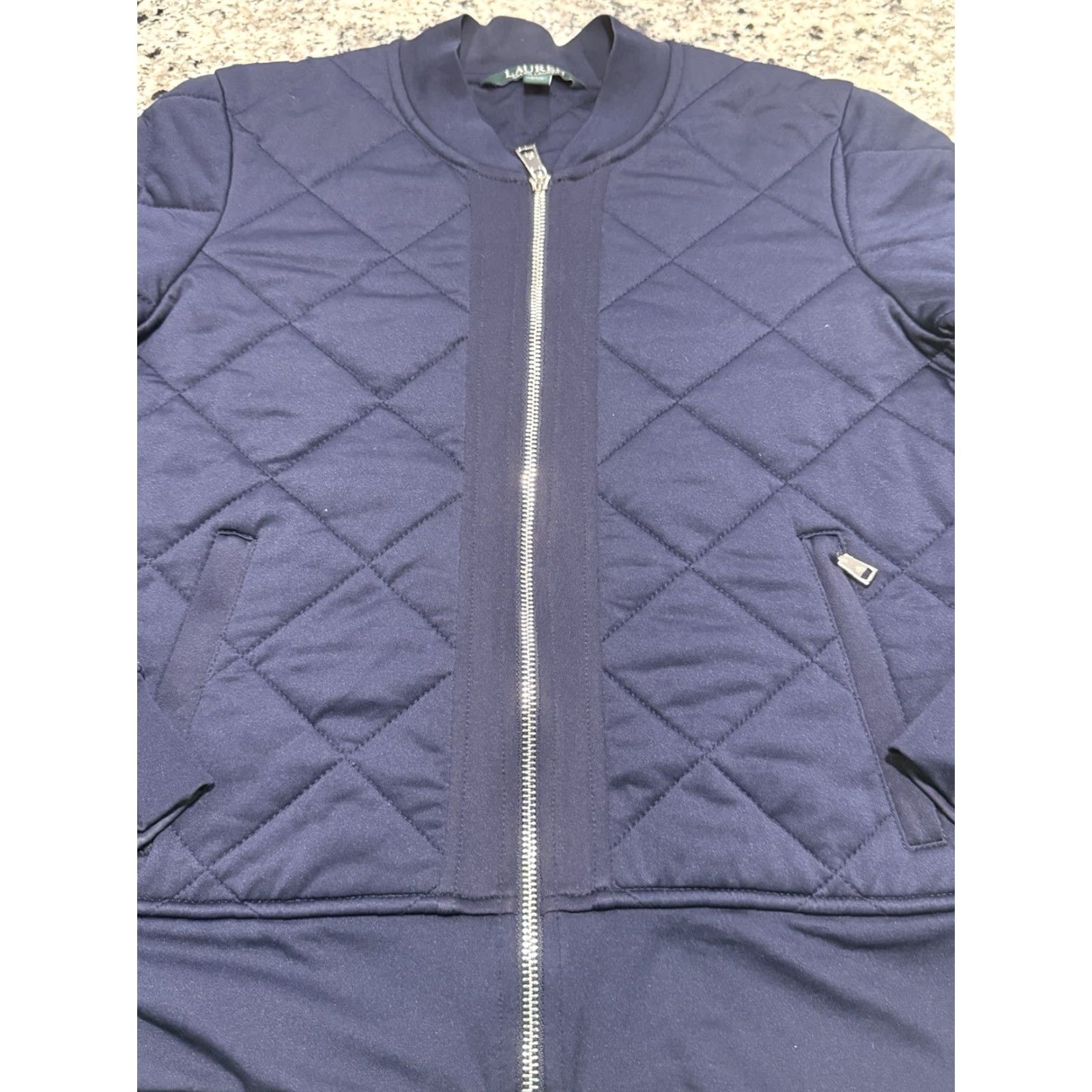 Ralph Lauren Lauren Ralph Lauren Jacket Sz S Blue Quilted Bomber Full Zip with Pockets Women Size S / US 4 / IT 40 - 2 Thumbnail