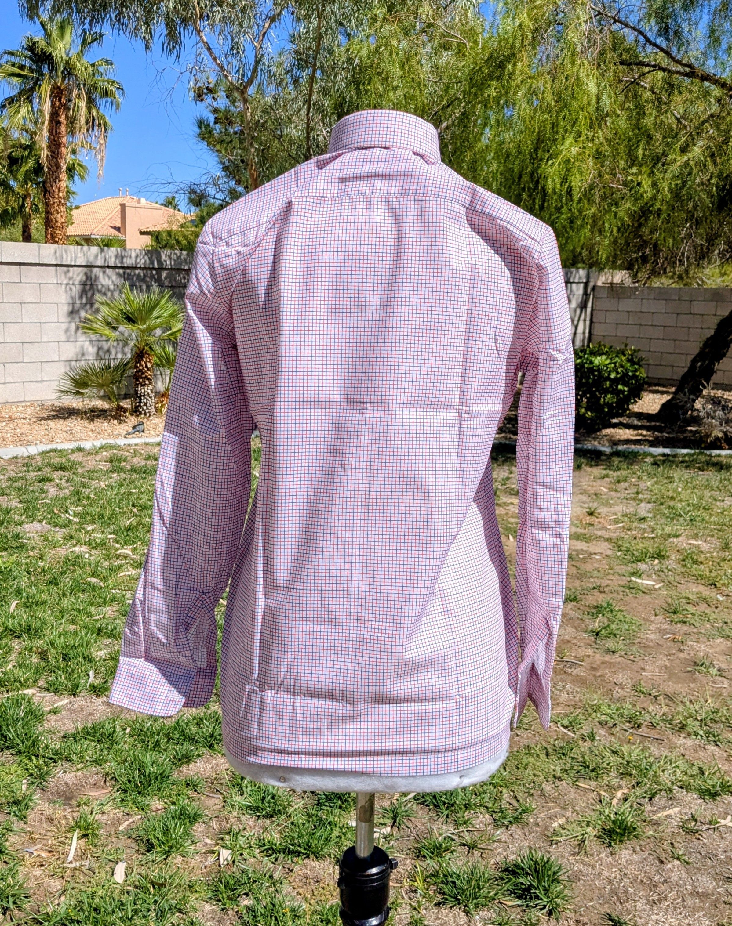 Other Vintage 1960's Button Down Red/Blue Crosshatch Print Shirt Size M / US 6-8 / IT 42-44 - 4 Thumbnail