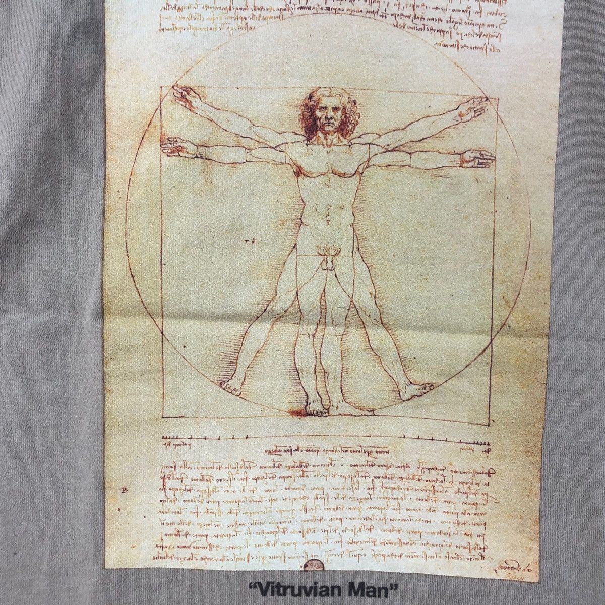 Vintage Vintage LEONARDO DA VICCI Vitruvian Man Oversized Tee Shirt Size US S / EU 44-46 / 1 - 5 Thumbnail