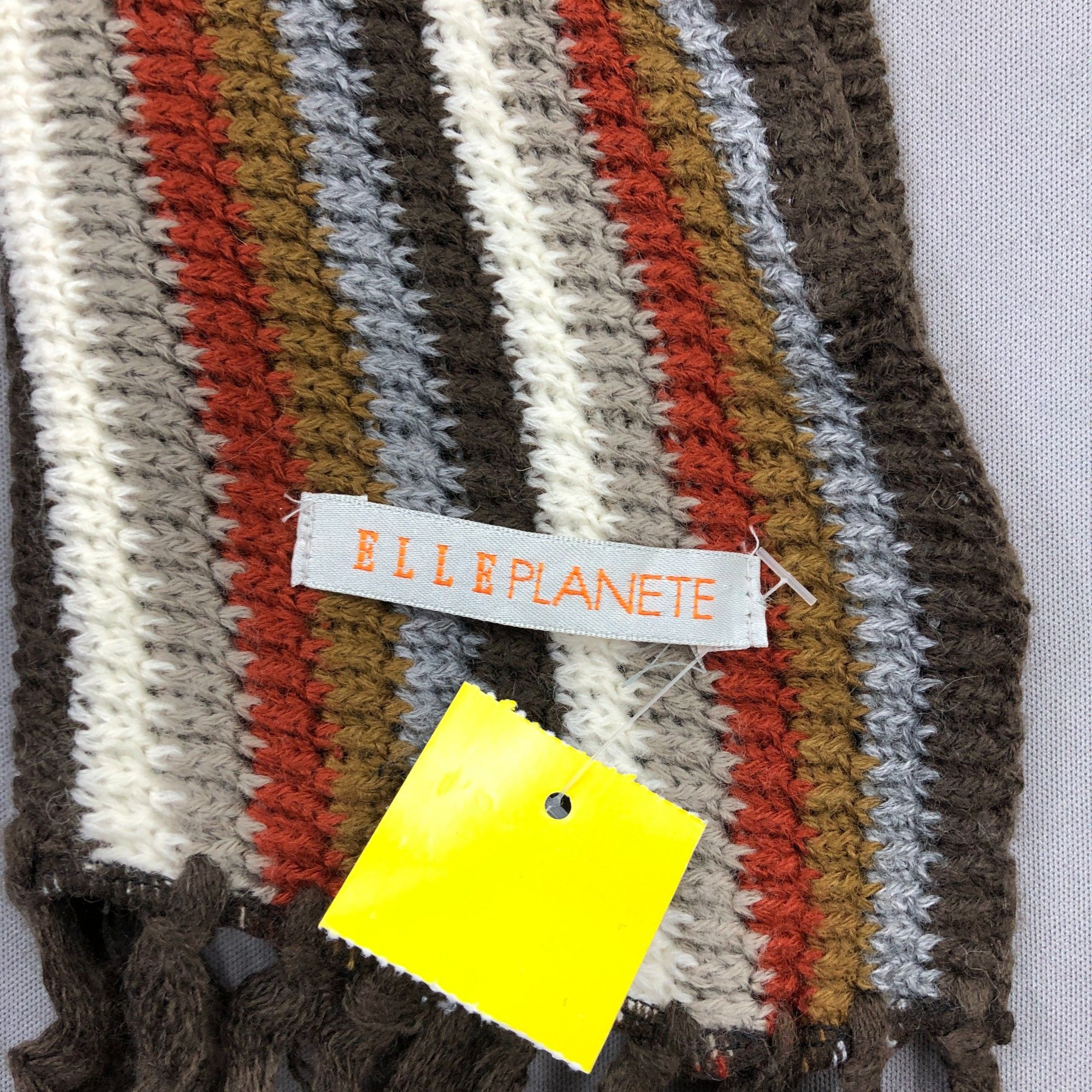 Japanese Brand Vintage 90s Elle Planete Scarf Muffler Knit Wool Scarves Size ONE SIZE - 4 Thumbnail