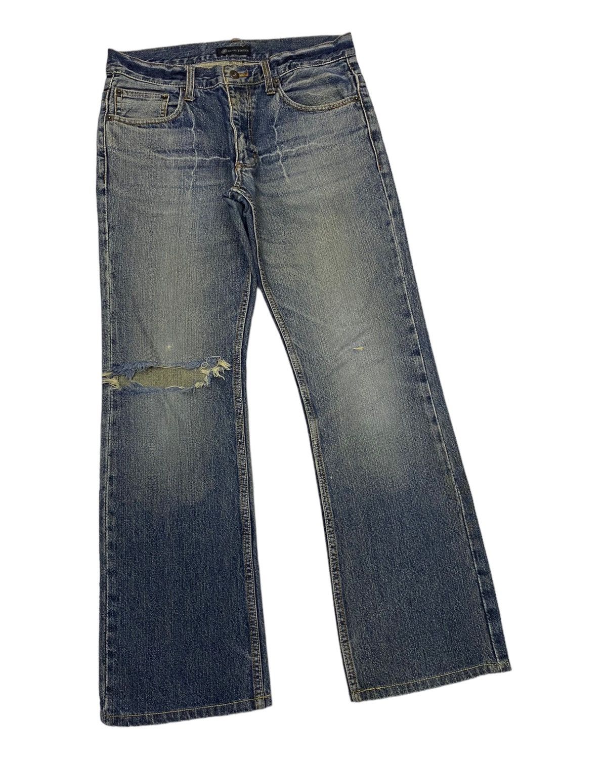 20471120 × Hysteric Glamour FLARED🔥ROOT THREE DISTRESSED DENIM JEANS Size US 31 - 3 Thumbnail