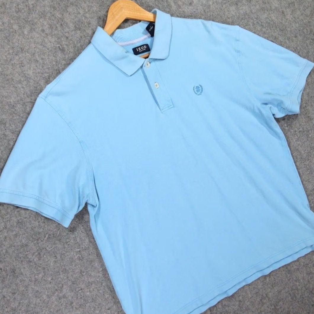 Izod IZOD Polo Shirt Mens L Blue Short Sleeve Silkwash Pique Cotton Excellent 1539 Size US L / EU 52-54 / 3 - 4 Thumbnail