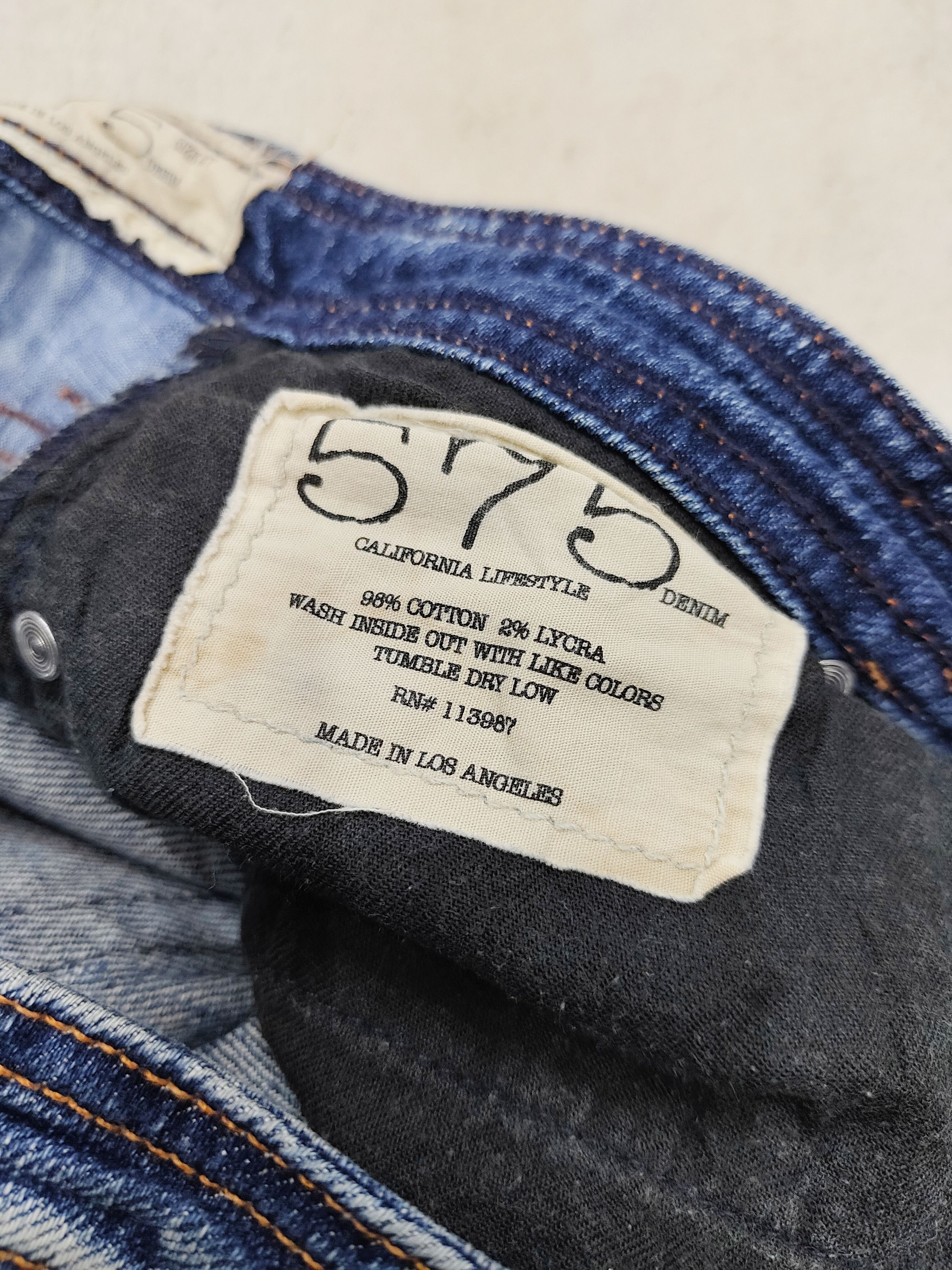 Seditionaries Vtg 575 LA❤️‍🔥Y2k Heavy Distressed Fade Flare Jeans Size 29" - 8 Thumbnail