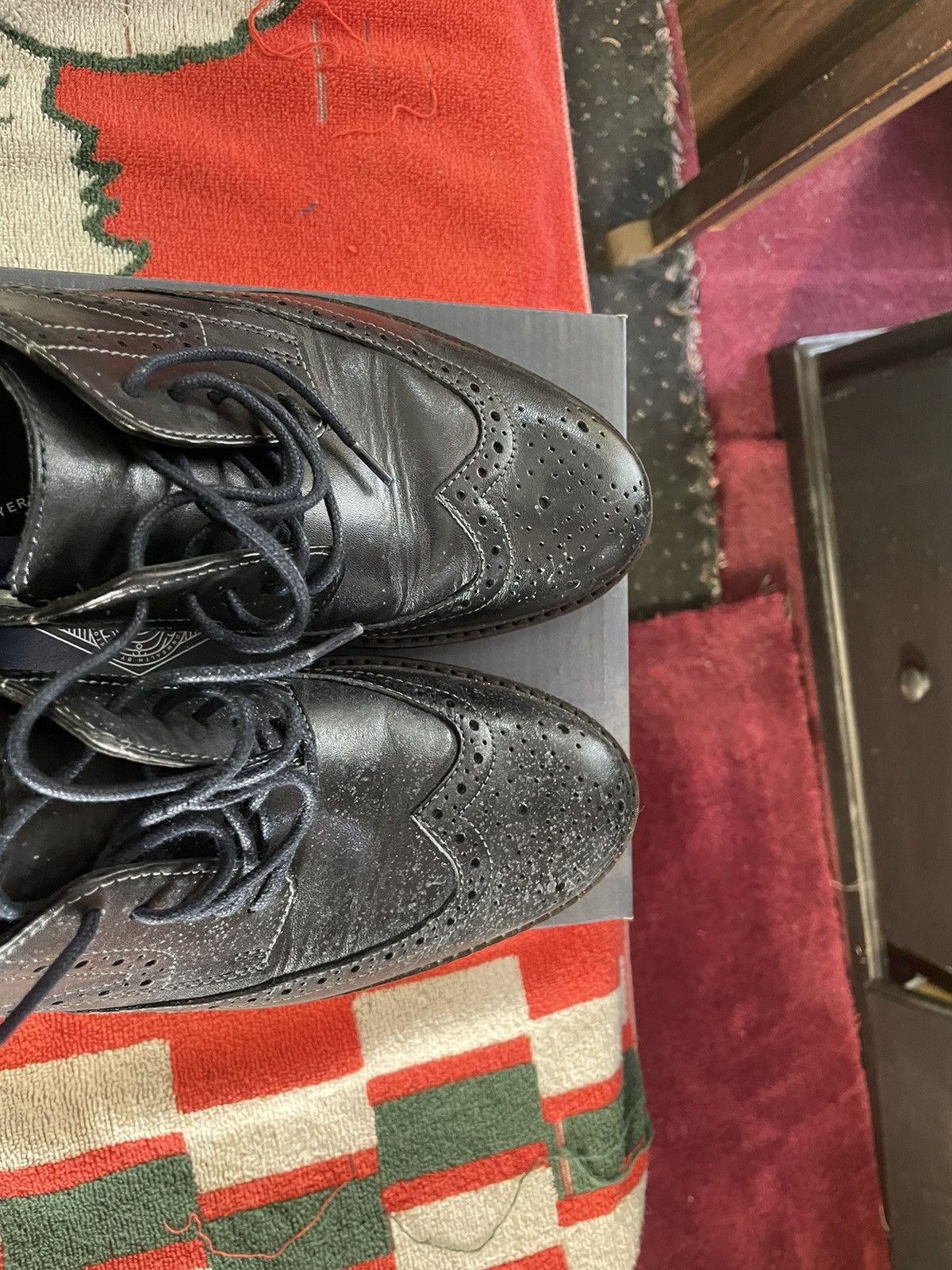 Bostonian Clarks Bostonian black wing tip shoe Size US 7.5 / EU 40-41 - 4 Thumbnail