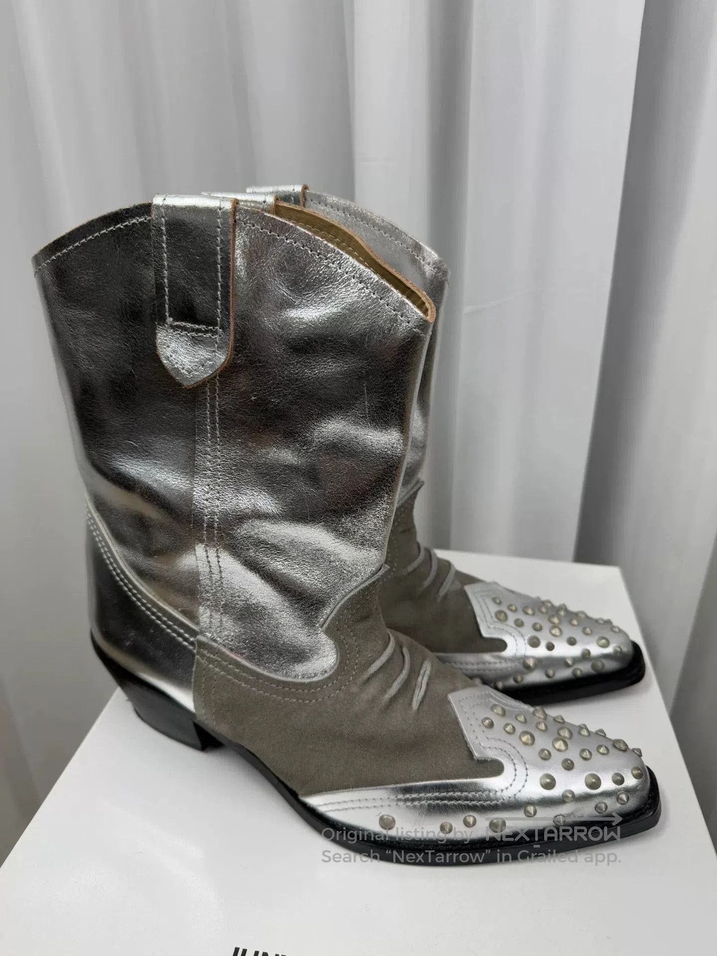 Junya Watanabe junya watanabe silver studded ankle boots. Size US 9 / EU 42 - 2 Thumbnail