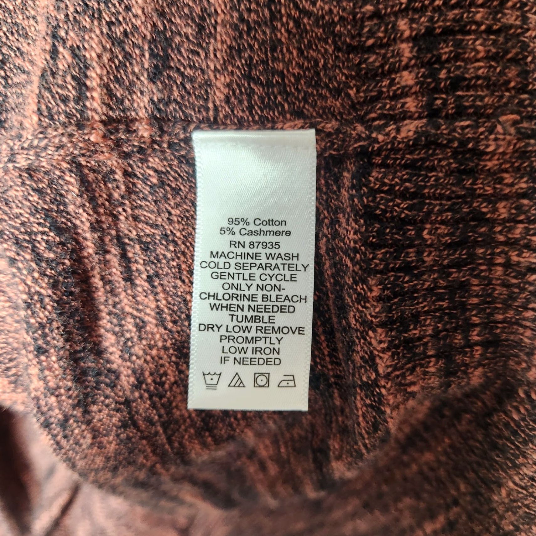 Vintage VINTAGE LOGO by Lori Goldstein Melange Cotton Cashmere Pullover Sweater Tunic XL Black Red Logo Sharkbite Ribbed Hem Pockets Long Sleeve V-Neck Womens Size XL / US 12-14 / IT 48-50 - 5 Thumbnail