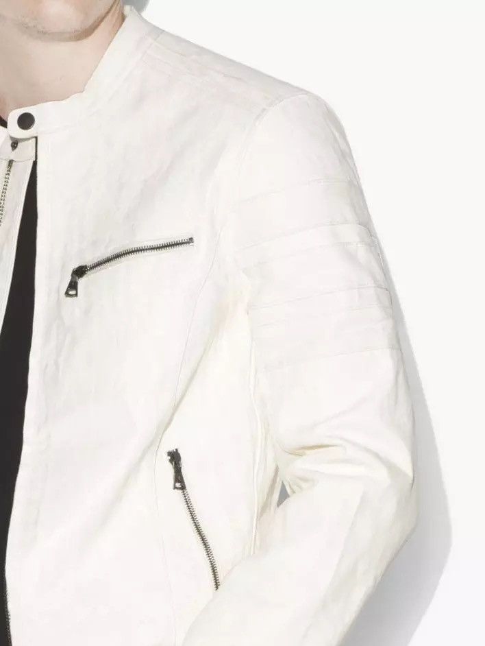 John Varvatos Off White Moto Jacket. Size US S / EU 44-46 / 1 - 3 Thumbnail