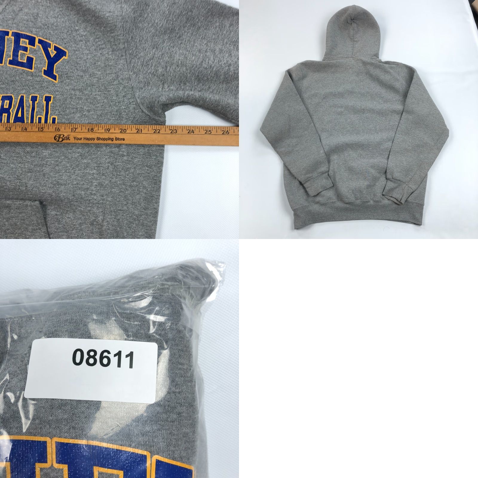 Russell Athletic VINTAGE Russell Athletics Hoodie Mens Large Gray Cotton Fleece Pullover Hooded Basketball Laney Highschool 90s Theme Boys Mens Size US L / EU 52-54 / 3 - 8 Thumbnail