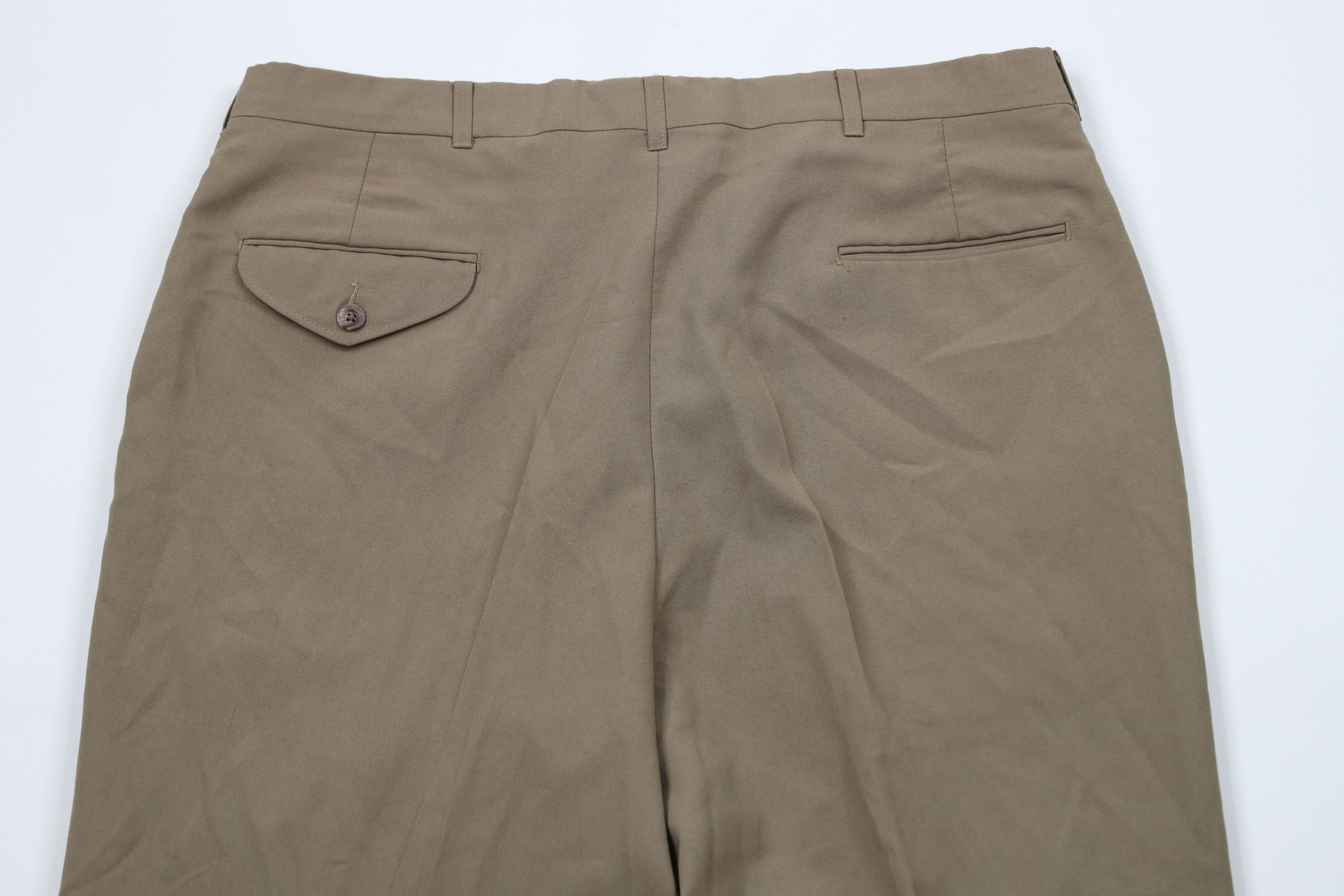 Vintage Vintage 90s Streetwear Wool Blend Wide Leg Chino Pants Beige Size US 36 / EU 52 - 9 Thumbnail