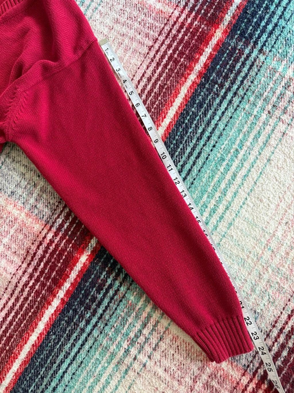 L.L. Bean × Vintage Vintage L.L.Bean V-Neck Cotton Sweater L Red Size US L / EU 52-54 / 3 - 7 Thumbnail