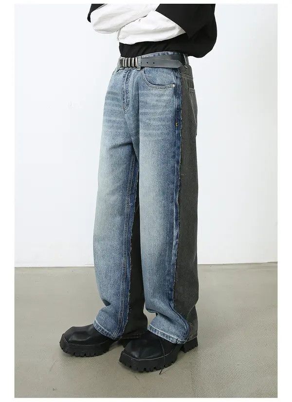 VIBE American street cool patchwork loose straight jeans for men Size US 32 / EU 48 - 5 Thumbnail