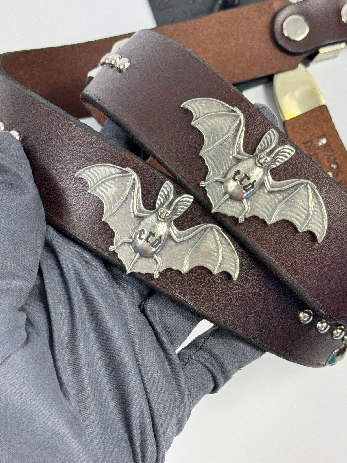 Enfants Riches Deprimes BAT DETAILED LEATHER BELT SIZE 105 Size 36 - 1 Thumbnail