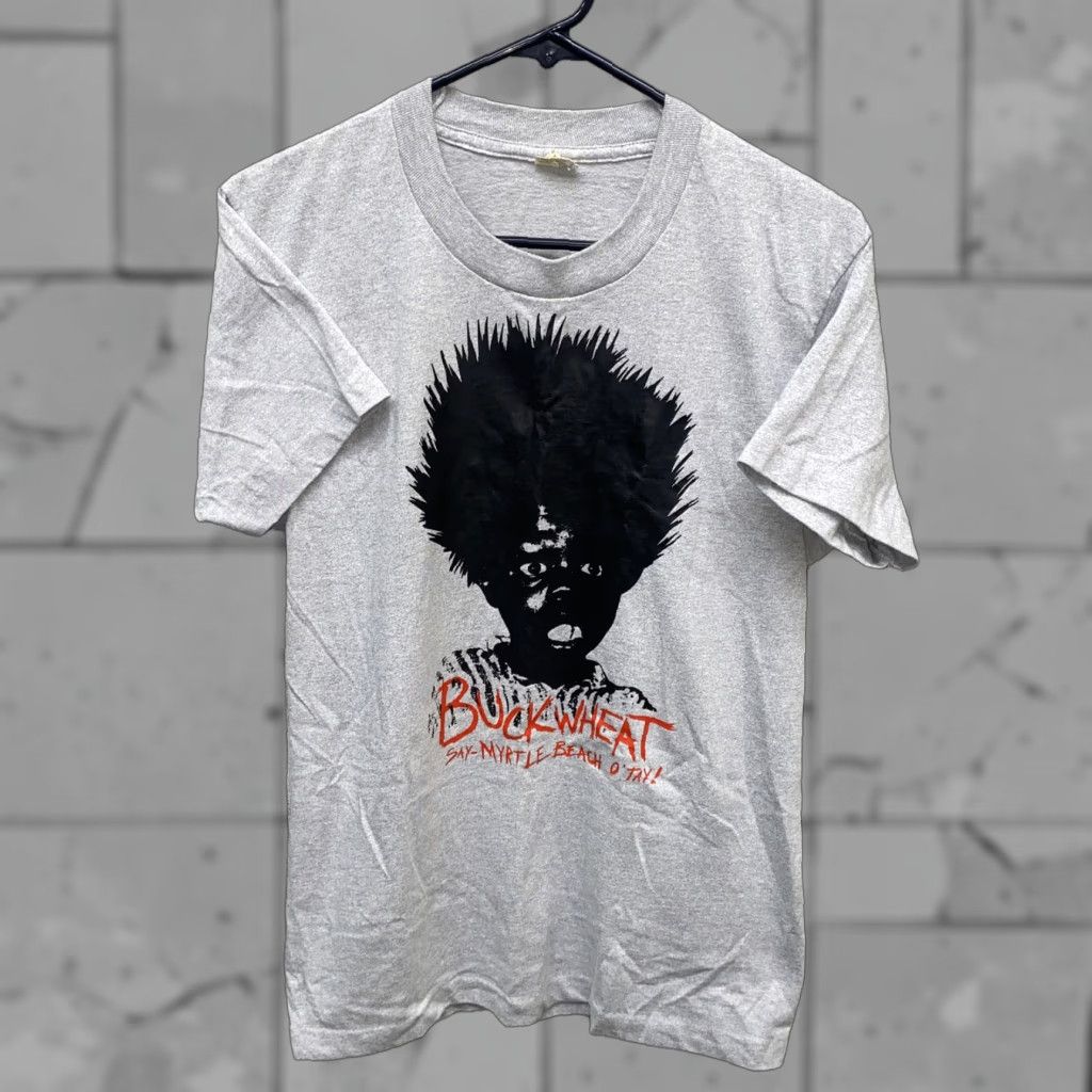 Vintage VINTAGE Screen Stars T-Shirt Buckwheat Graphic Gray Size S Mens Short Sleeve Regular 50/50 Size US S / EU 44-46 / 1 - 1 Thumbnail