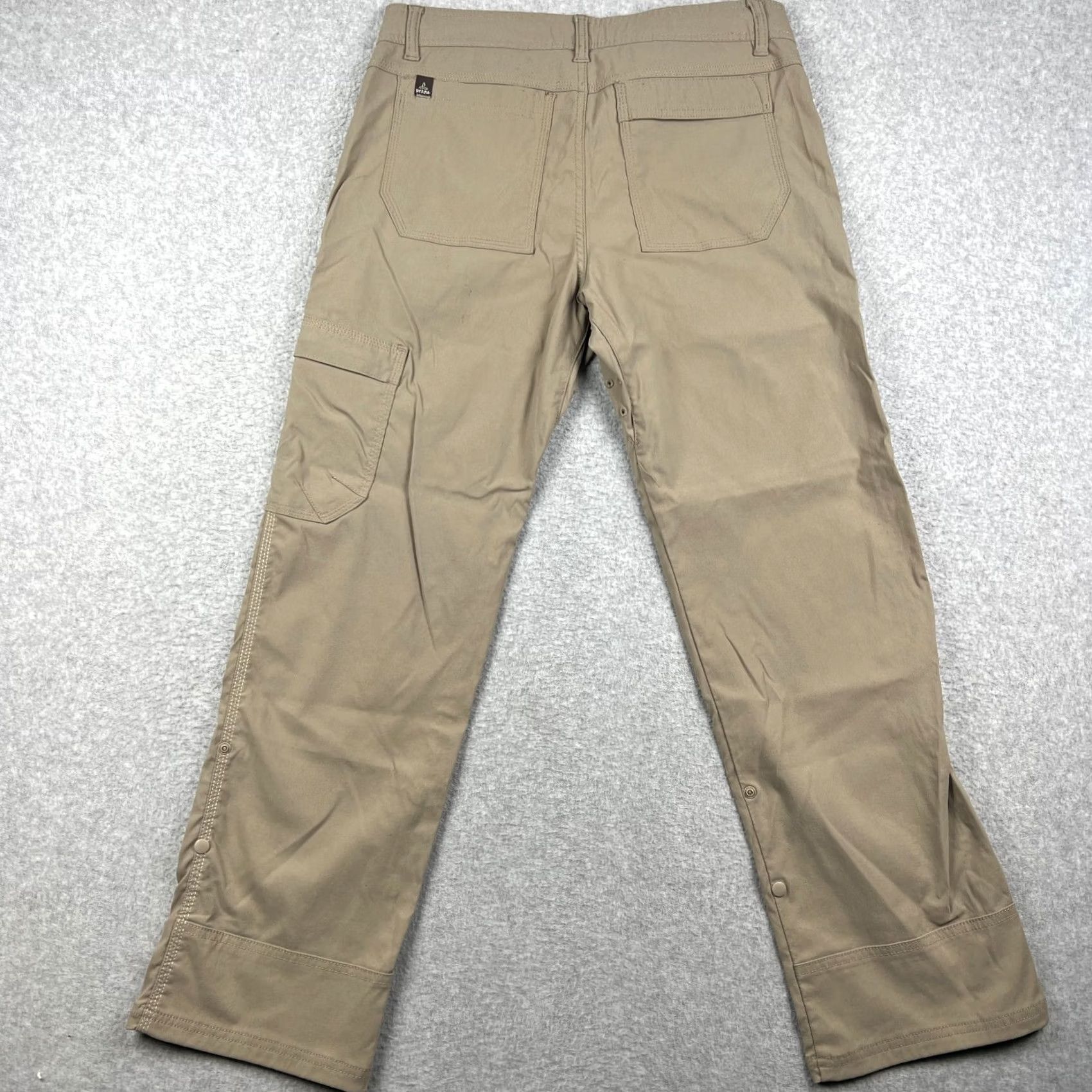 Prana Prana Stretch Zion Straight Pants Men Small 32x30 Beige Hiking Belt Roll Snap Up Size US 32 / EU 48 - 2 Thumbnail