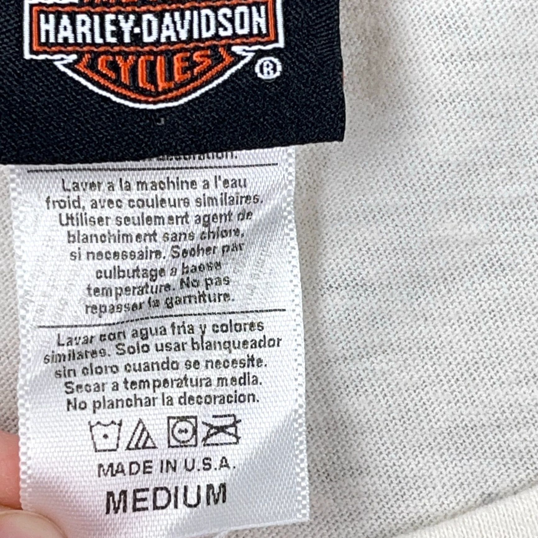 Harley Davidson Harley-Davidson Shirt Women Medium White Graphic Print Logo All Over Wings Womens Size M / US 6-8 / IT 42-44 - 4 Thumbnail