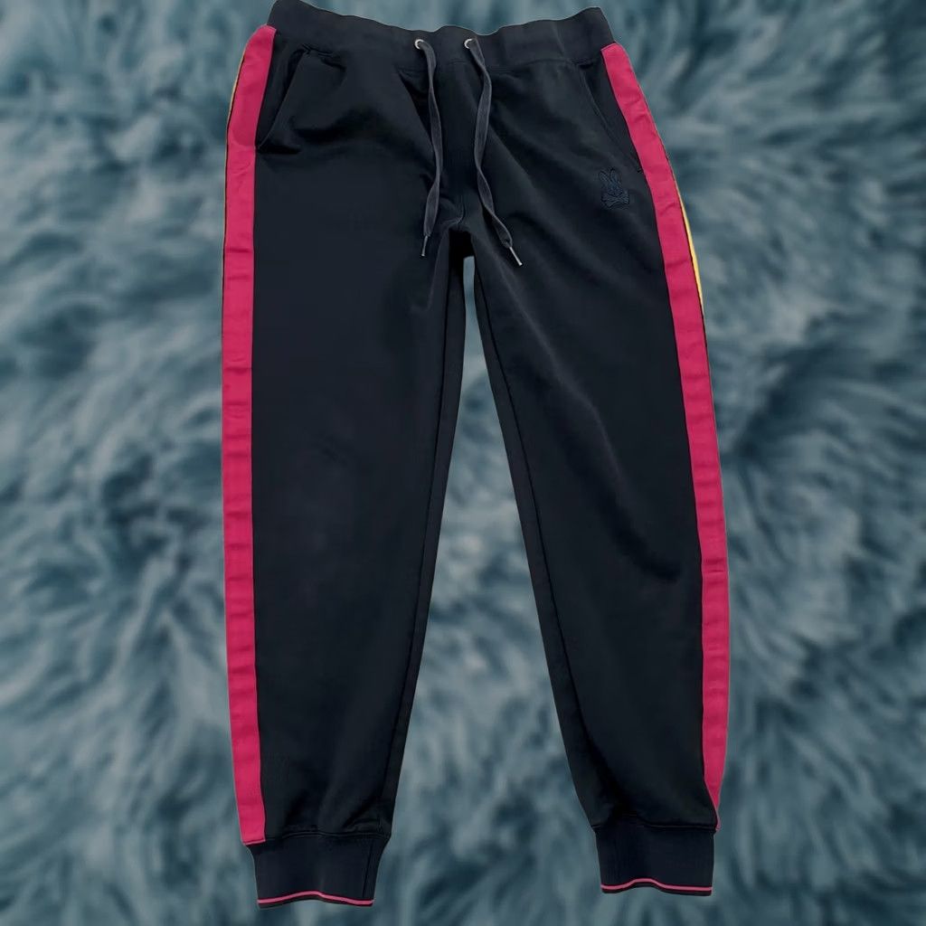 Psycho Bunny Psycho Bunny Pants Adult Large Black Side Stripe Jogger Sweatpants Logo Mens L Size US 33 - 1 Thumbnail
