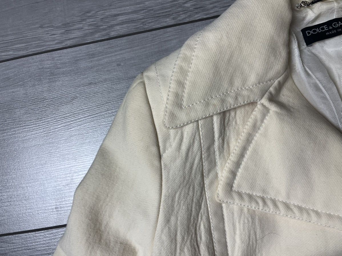 Dolce & Gabbana Dolce Gabbana Cream Wool coat jacket size 46 Size L / US 10 / IT 46 - 9 Thumbnail