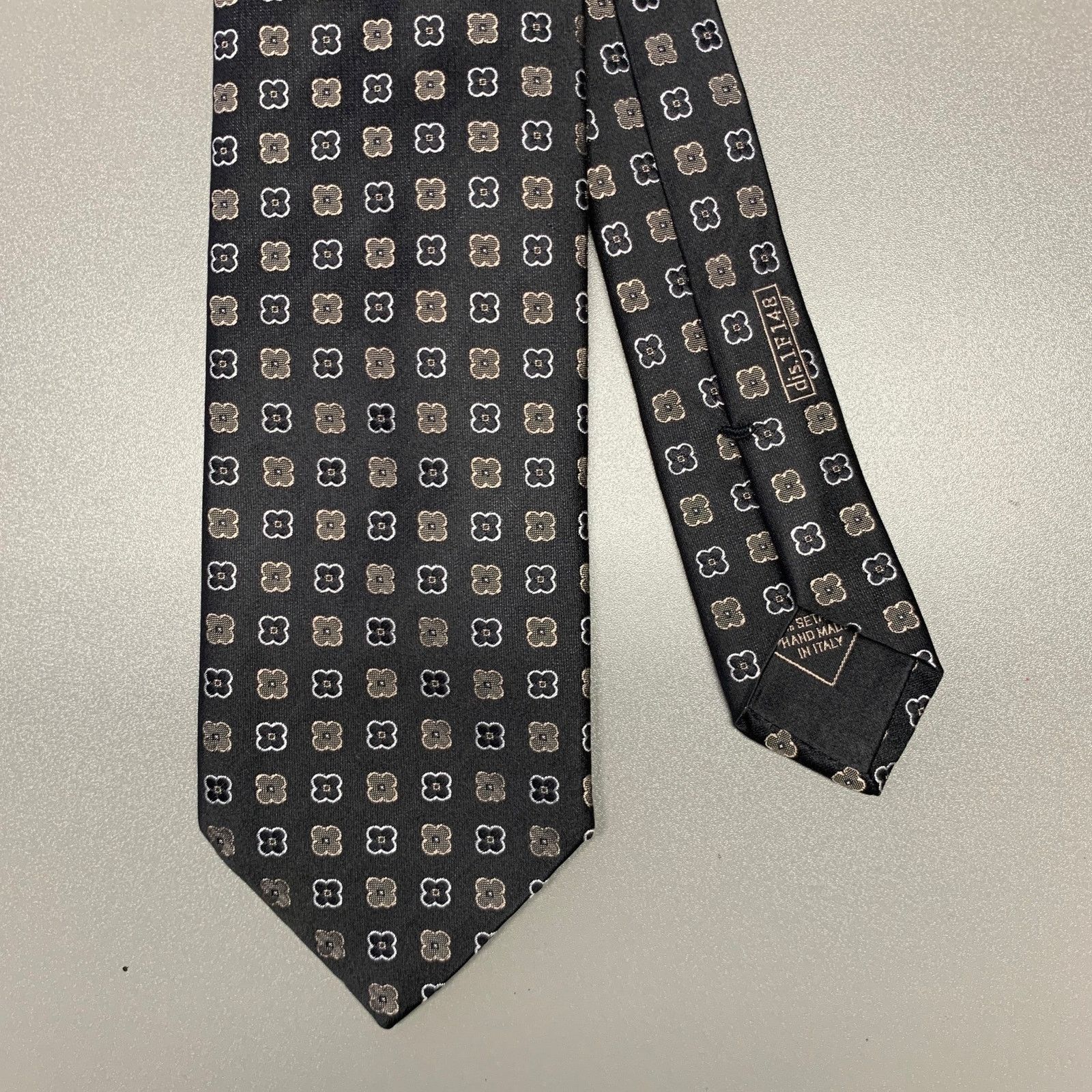 Brioni BRIONI Black Tan Floral Silk Tie Size ONE SIZE - 1 Thumbnail