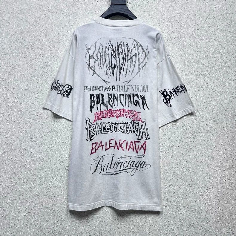 Balenciaga Balenciaga Graffiti printed short sleeves Size US M / EU 48-50 / 2 - 2 Thumbnail