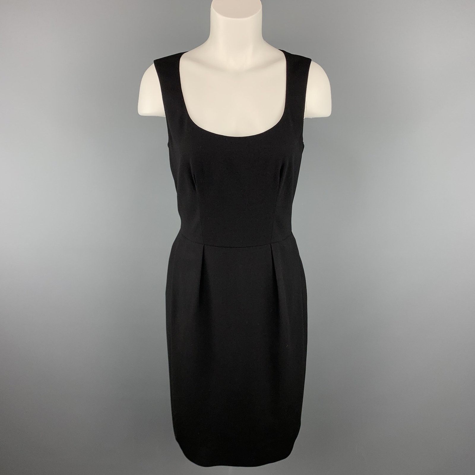 Yves Saint Laurent YVES SAINT LAURENT Size 6 Black Wool / Elastane Shift Dress Size M / US 6-8 / IT 42-44 - 1 Thumbnail